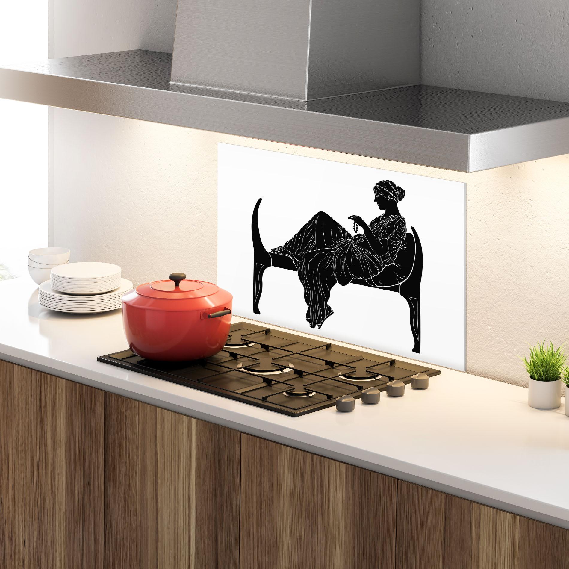 Panou Sticla Bucatarie Statue Pearls mockup 4