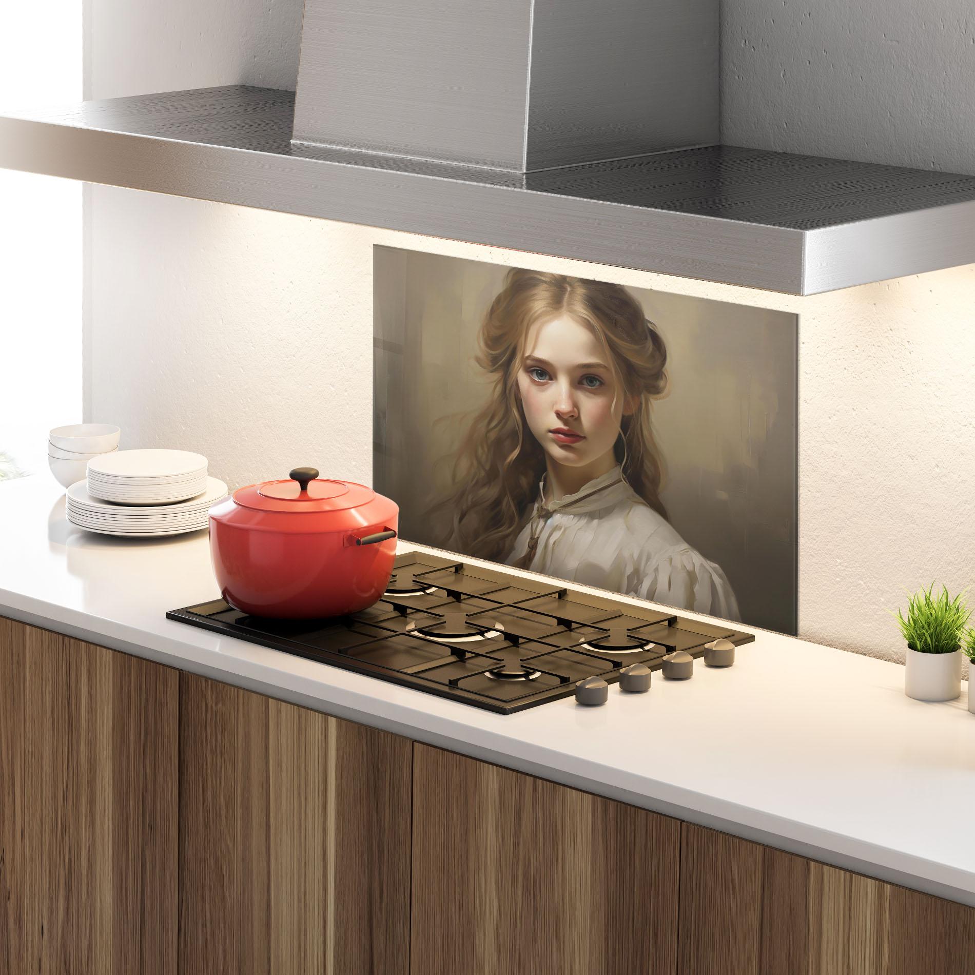 Panou Sticla Bucatarie Timeless Portrait mockup 4