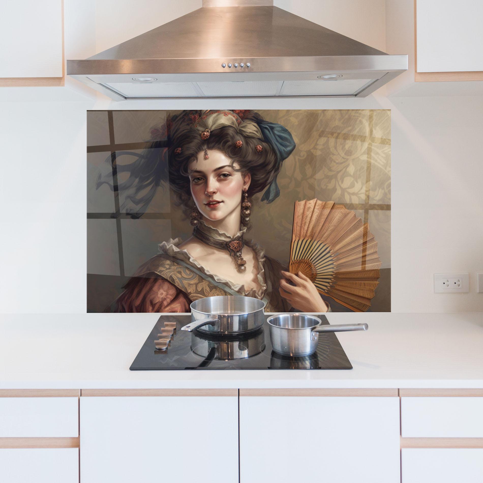 Panou Sticla Bucatarie Medieval Noblewoman mockup 5