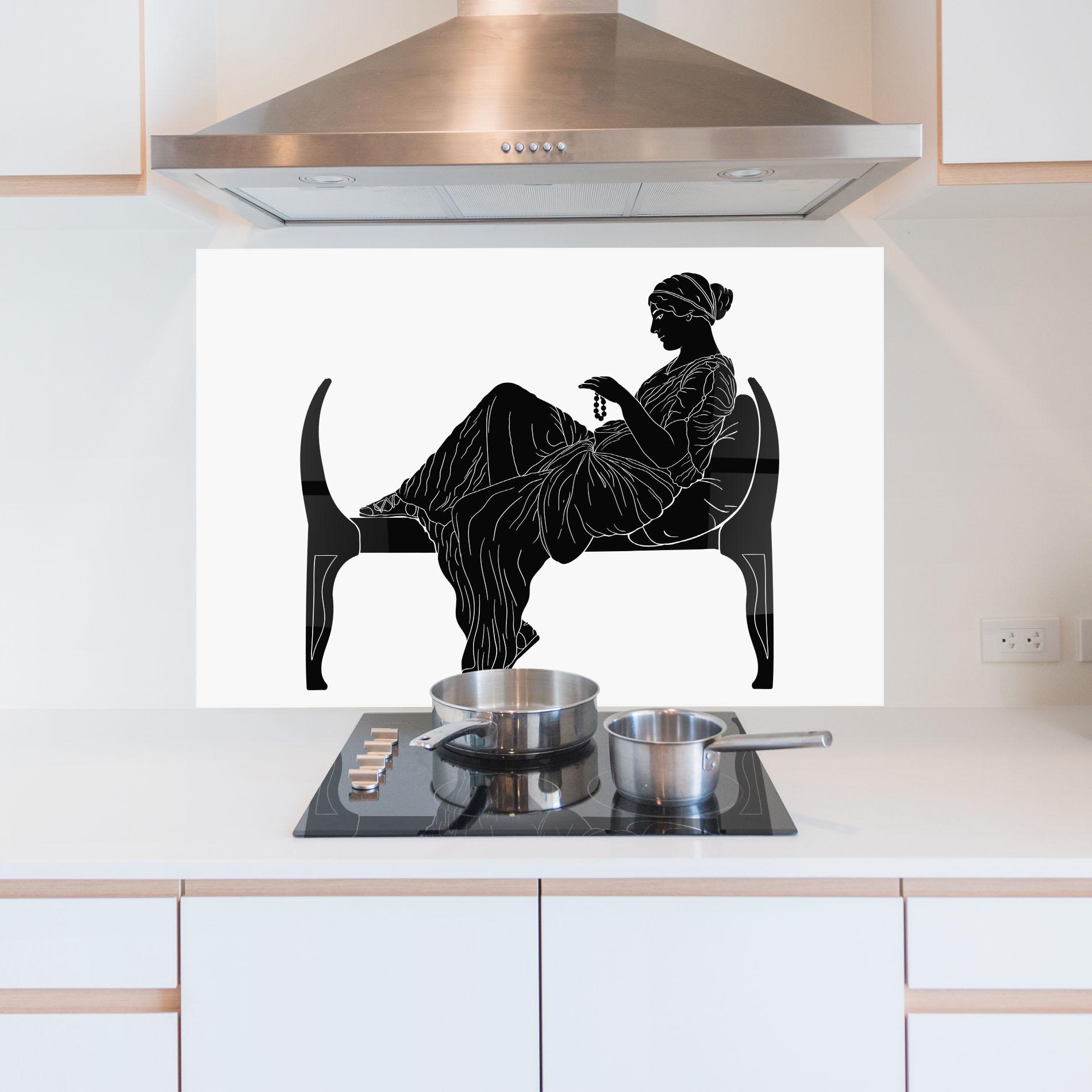 Panou Sticla Bucatarie Statue Pearls mockup 5