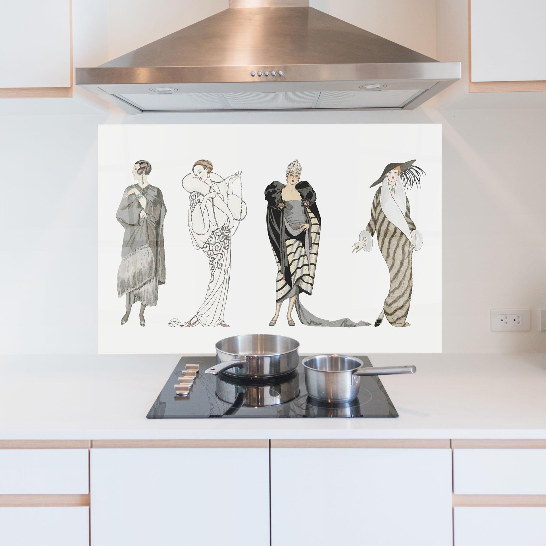 Panou Sticla Bucatarie Vintage Outfits mockup 5