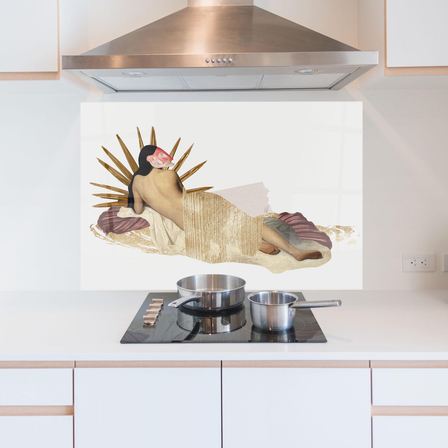 Panou Sticla Bucatarie Vintage Woman Art mockup 5