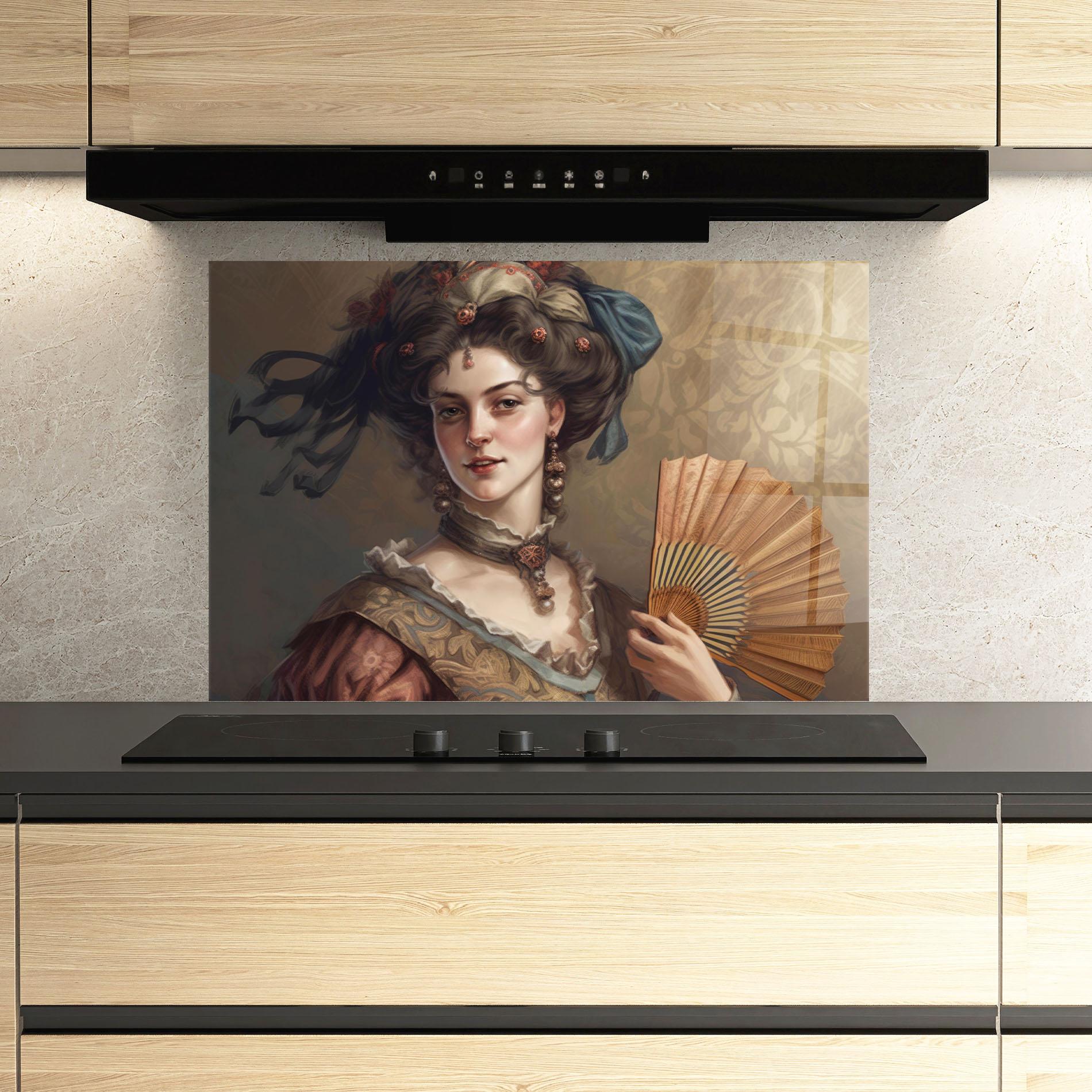 Panou Sticla Bucatarie Medieval Noblewoman mockup 3