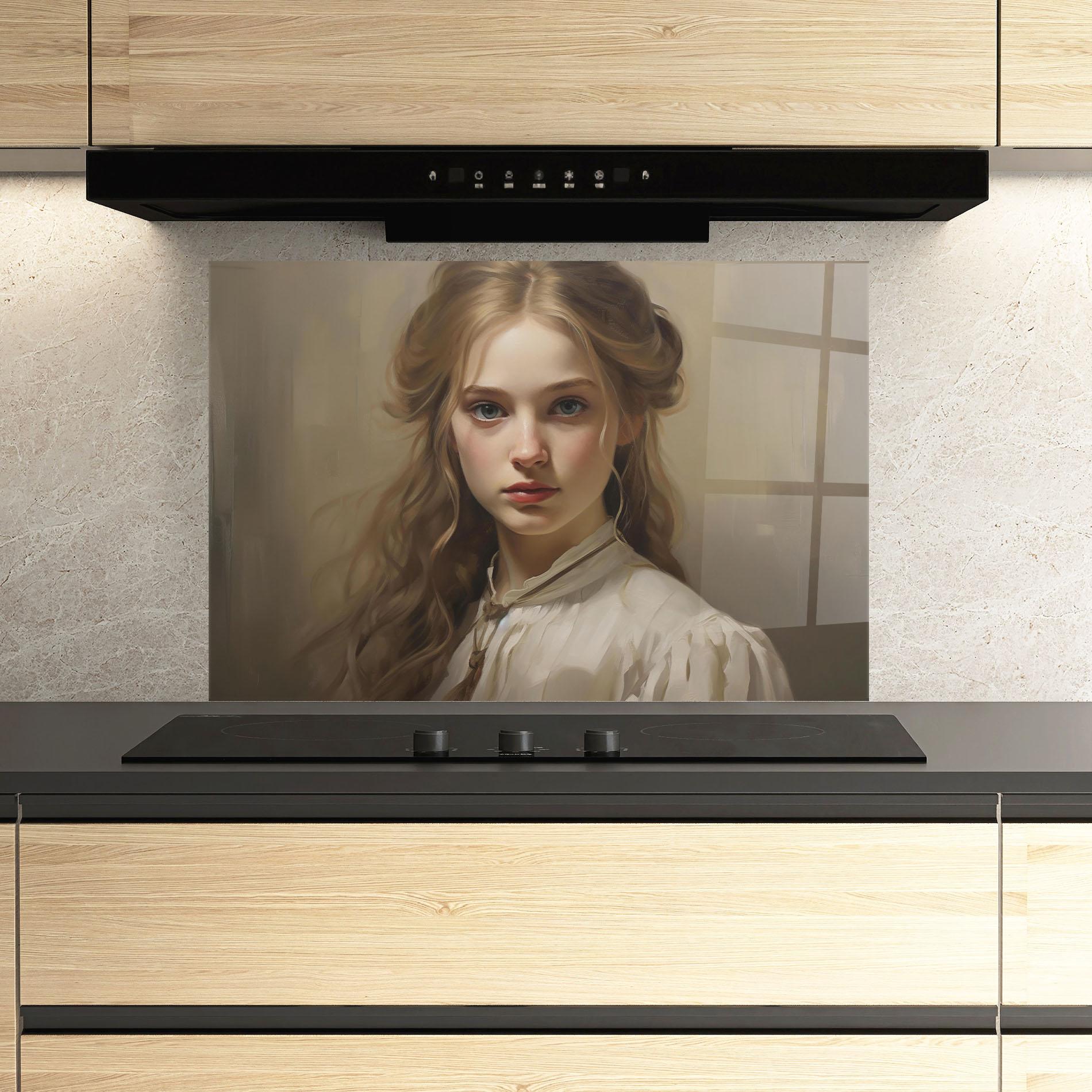 Panou Sticla Bucatarie Timeless Portrait mockup 3