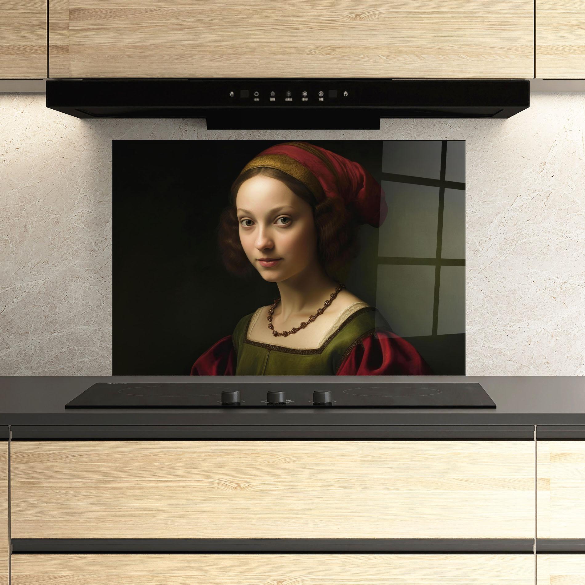 Panou Sticla Bucatarie Vintage Old Painting mockup 3