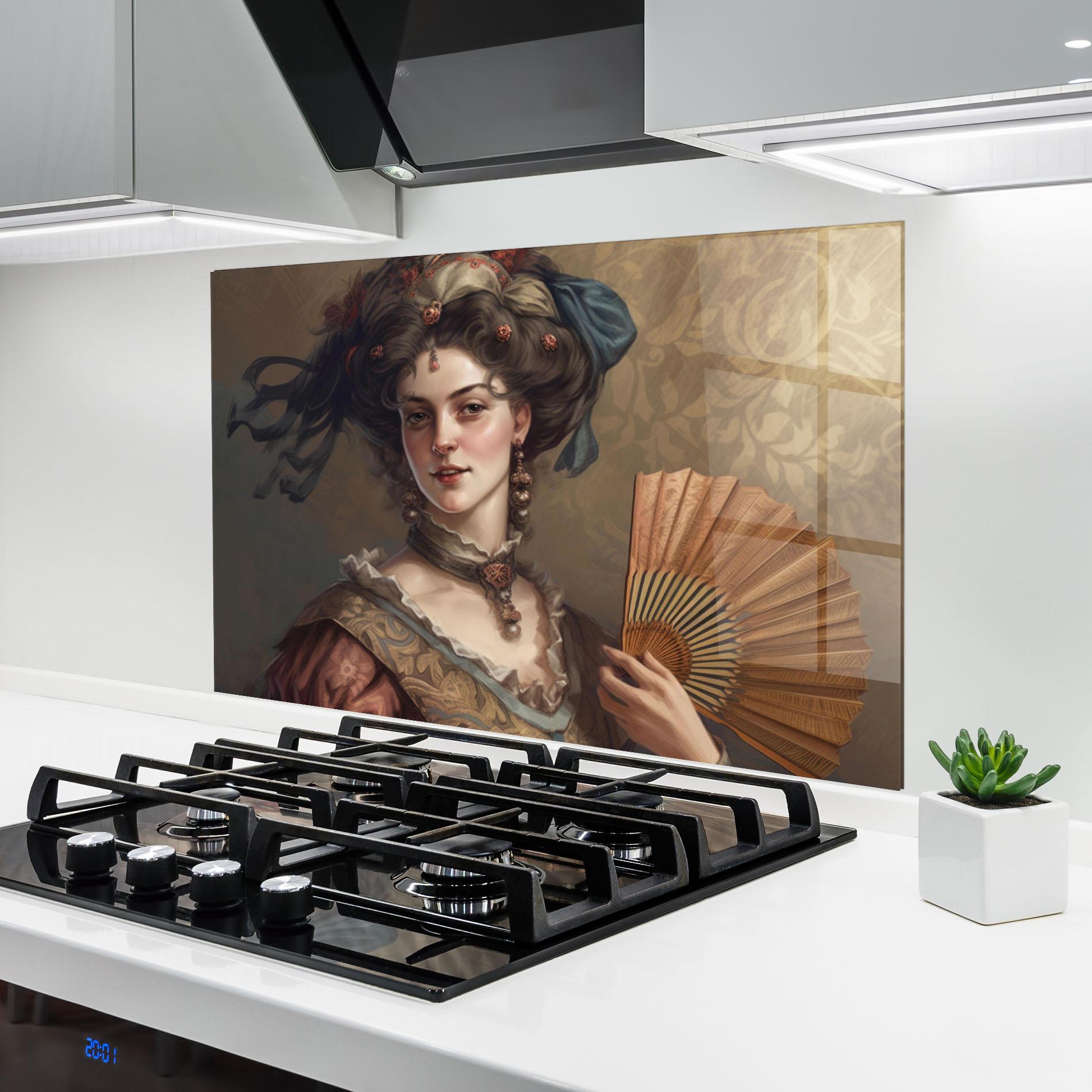 Panou Sticla Bucatarie Medieval Noblewoman mockup 6