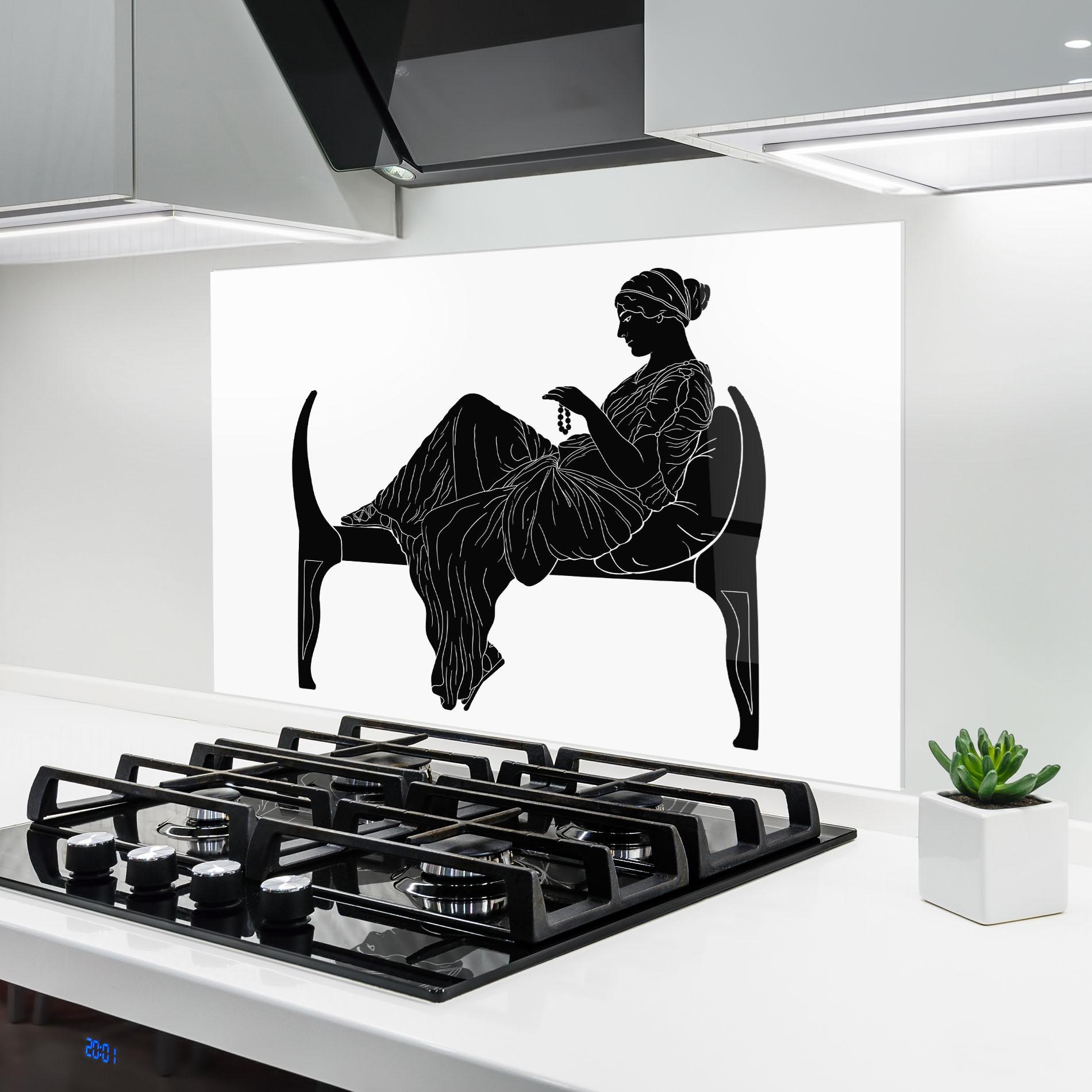 Panou Sticla Bucatarie Statue Pearls mockup 6