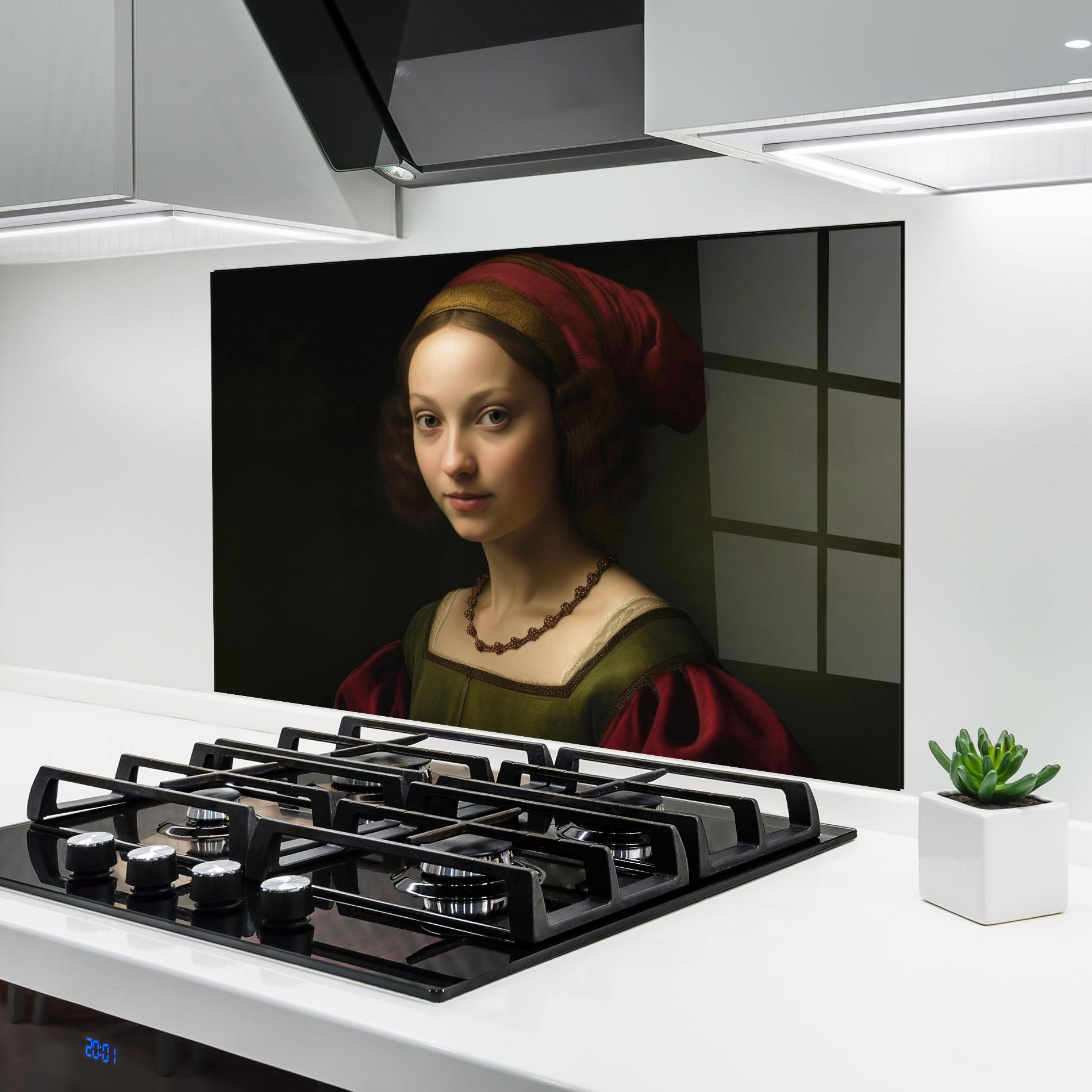 Panou Sticla Bucatarie Vintage Old Painting mockup 6