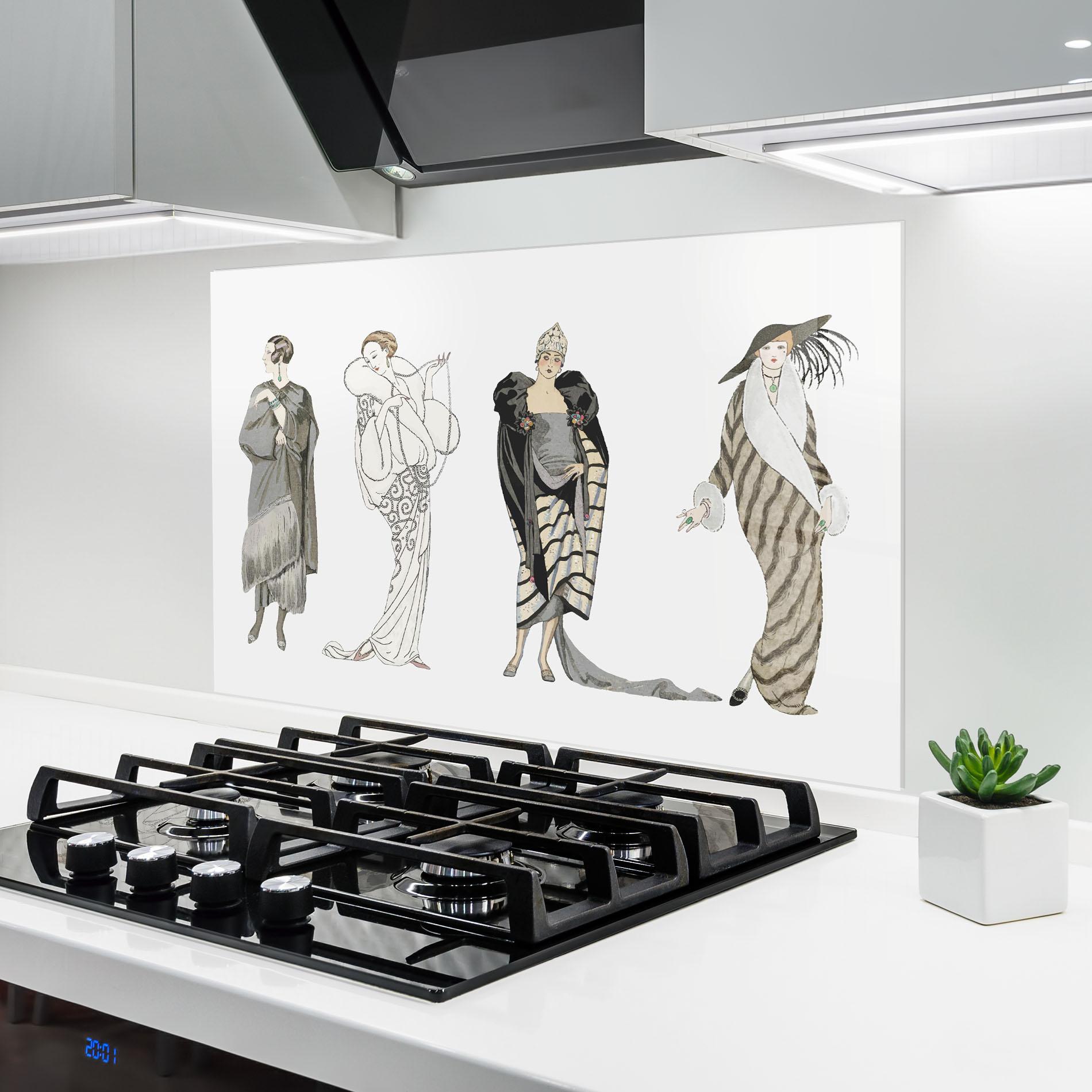 Panou Sticla Bucatarie Vintage Outfits mockup 6