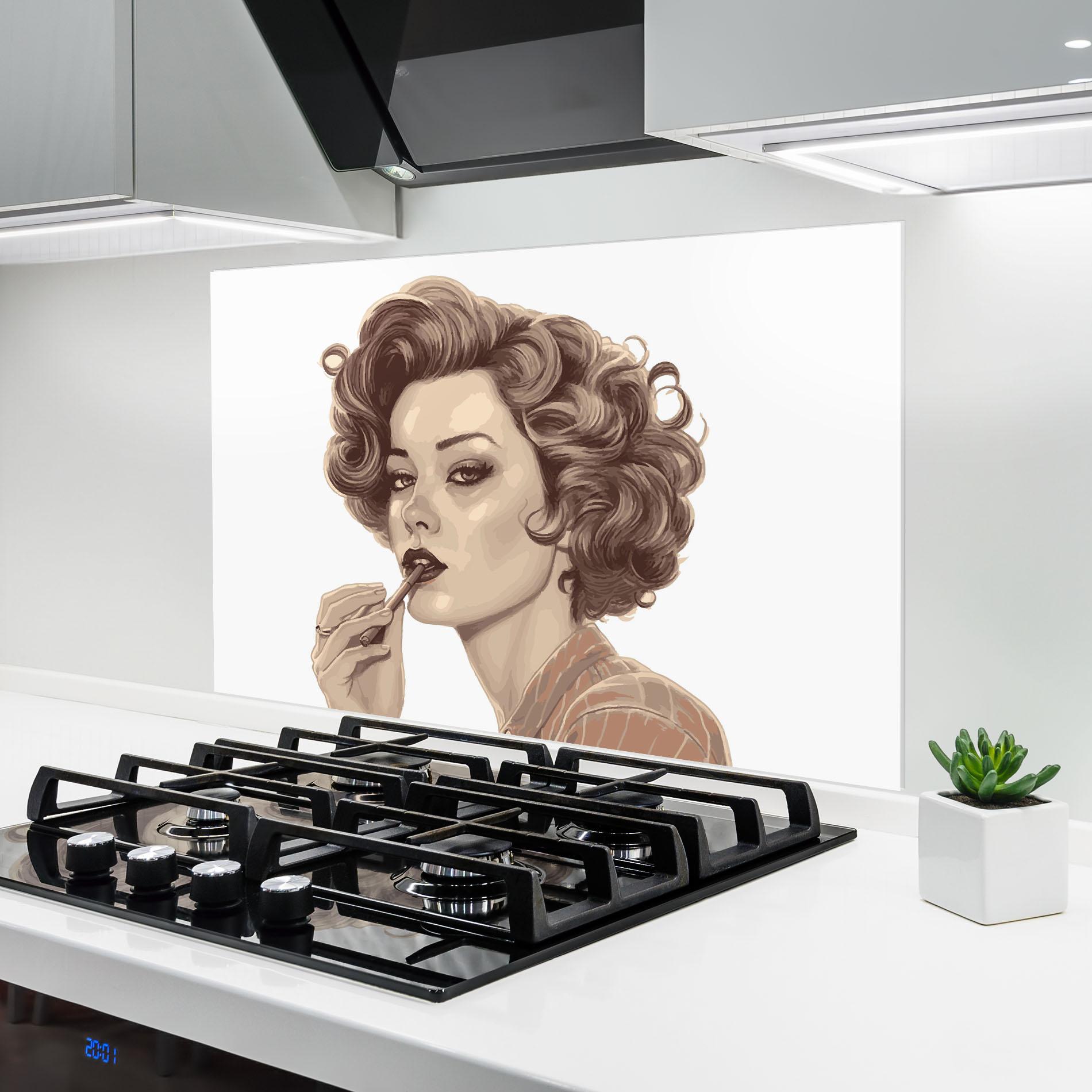 Panou Sticla Bucatarie Vintage Smoking mockup 6