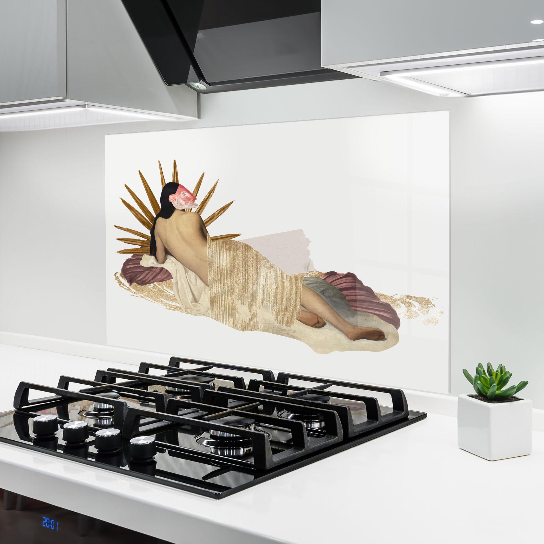 Panou Sticla Bucatarie Vintage Woman Art mockup 6