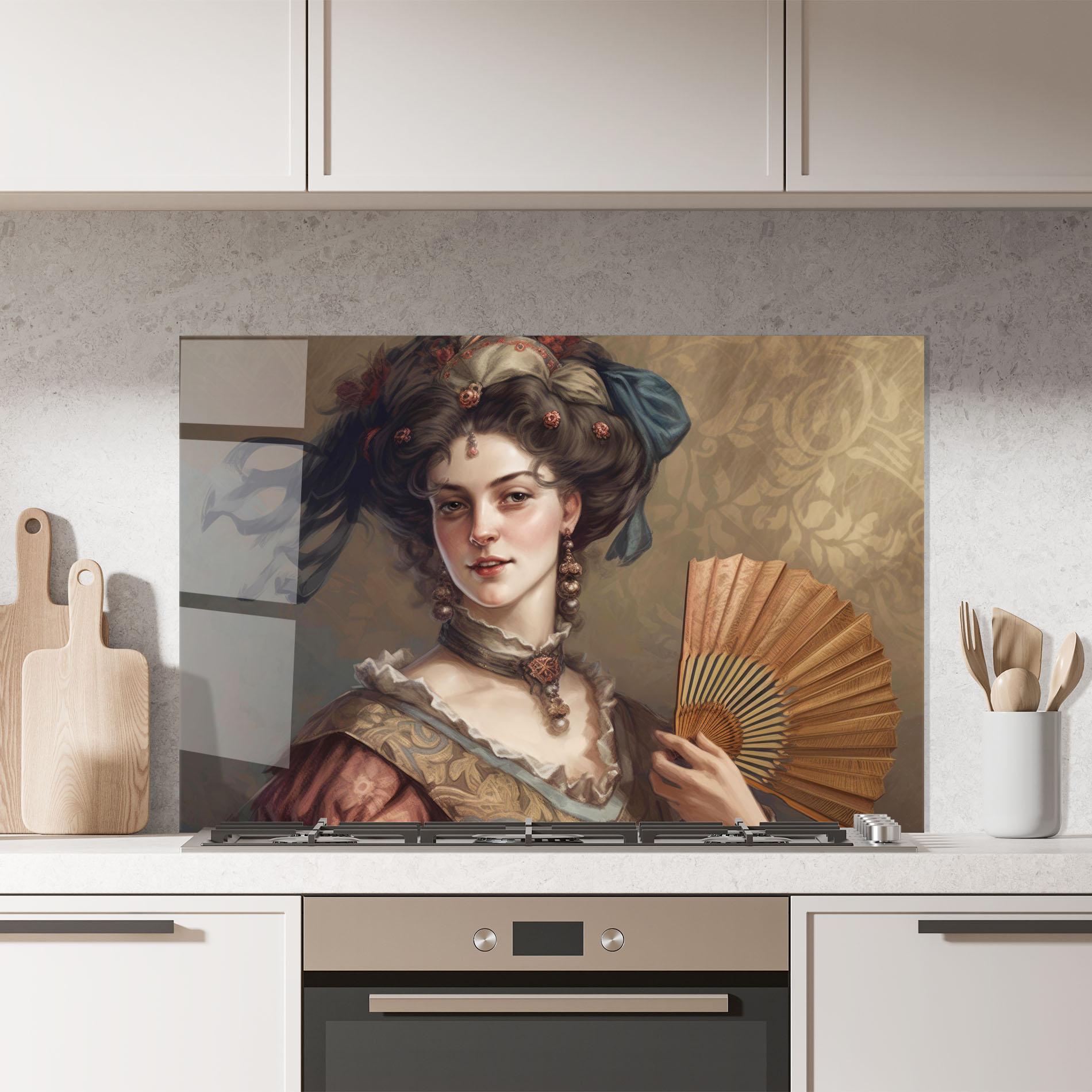 Panou Sticla Bucatarie Medieval Noblewoman mockup 7