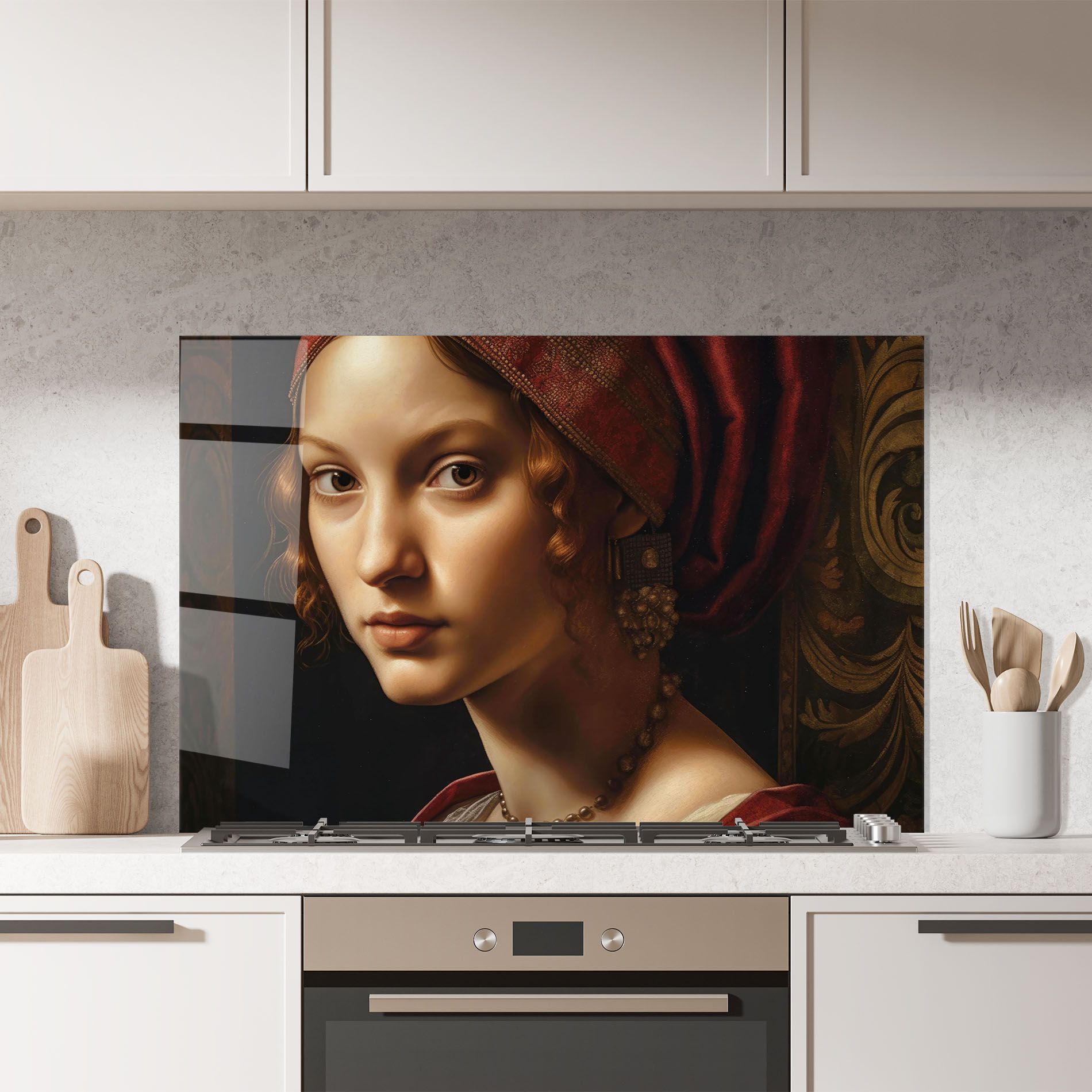 Red Hair Woman Art mockup 7