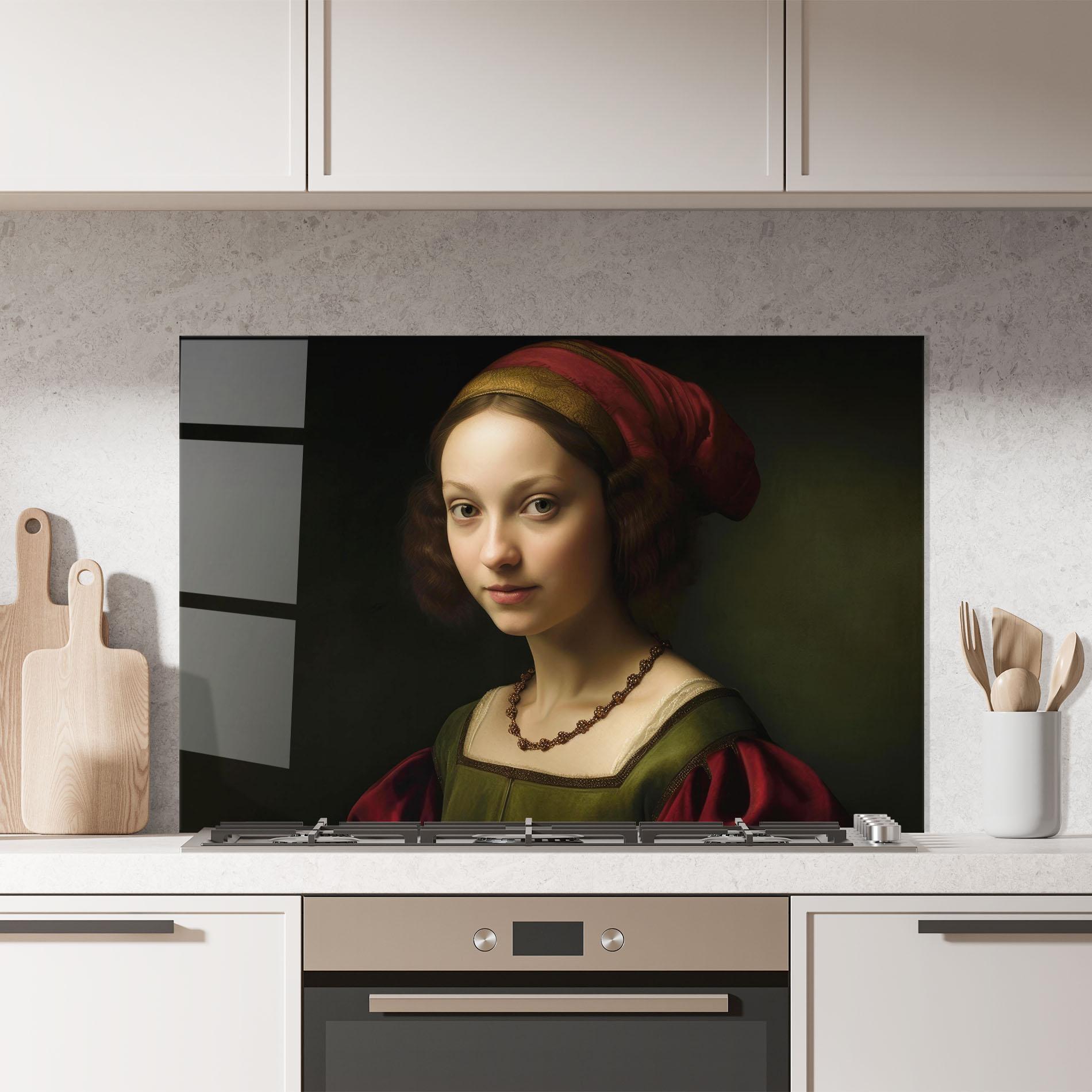 Panou Sticla Bucatarie Vintage Old Painting mockup 7