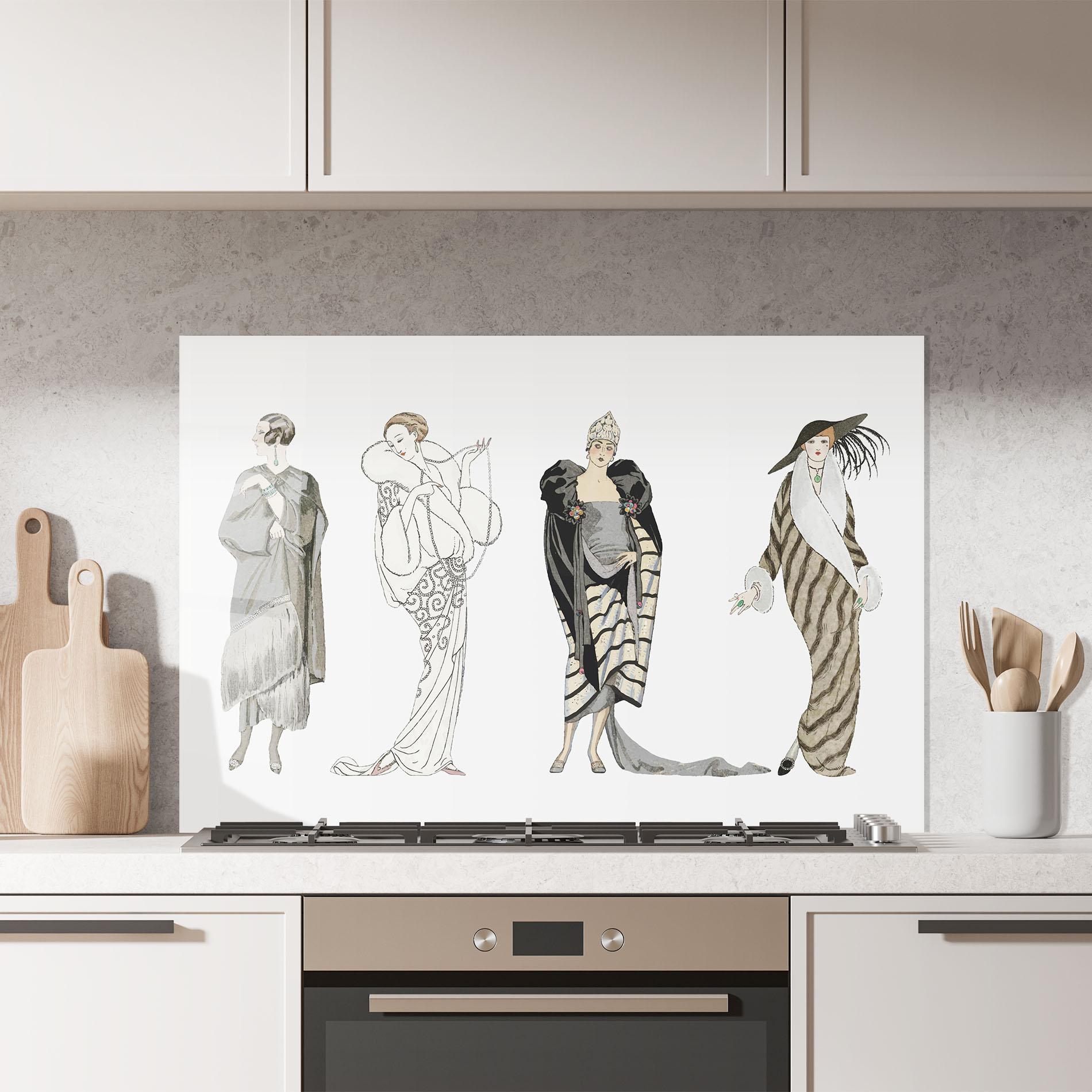 Panou Sticla Bucatarie Vintage Outfits mockup 7