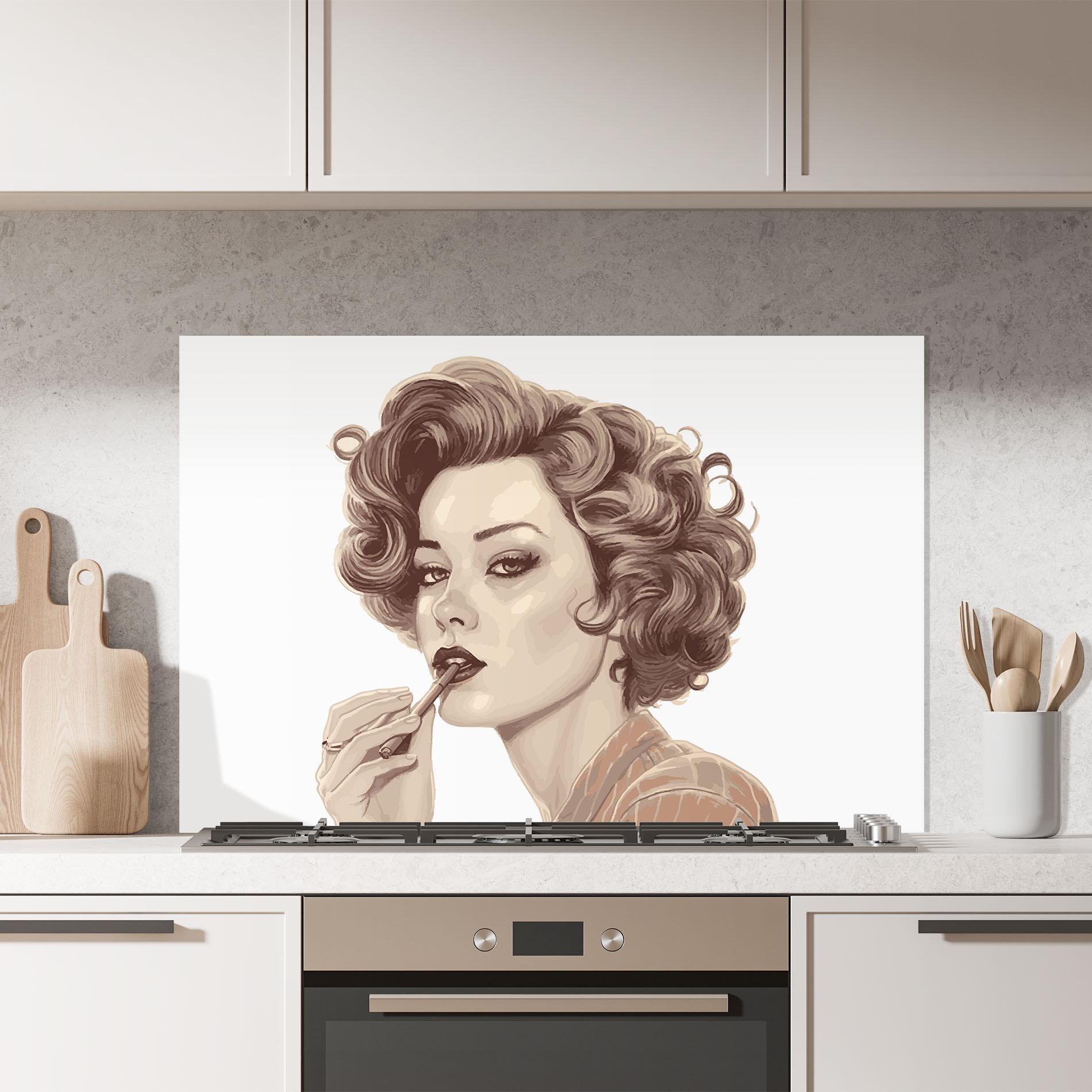 Panou Sticla Bucatarie Vintage Smoking mockup 7