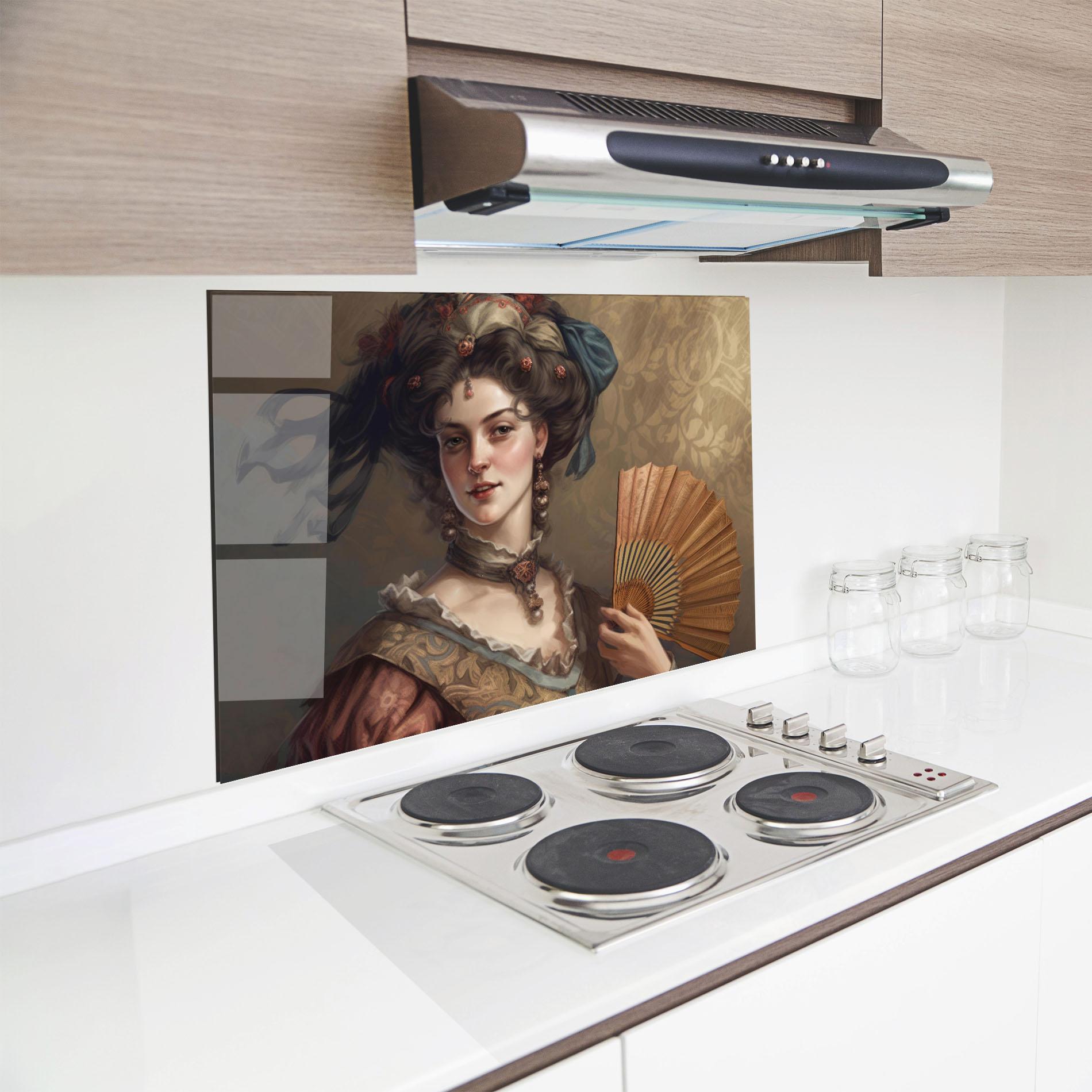 Panou Sticla Bucatarie Medieval Noblewoman mockup 8