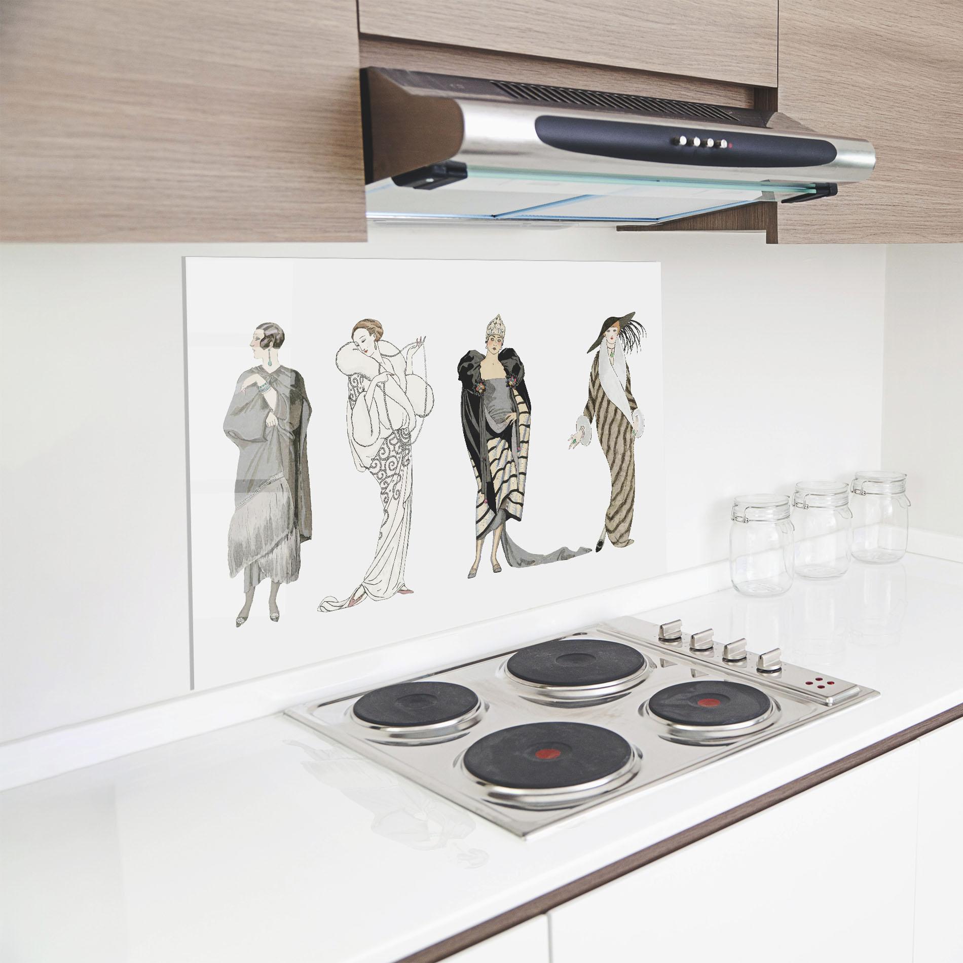 Panou Sticla Bucatarie Vintage Outfits mockup 8