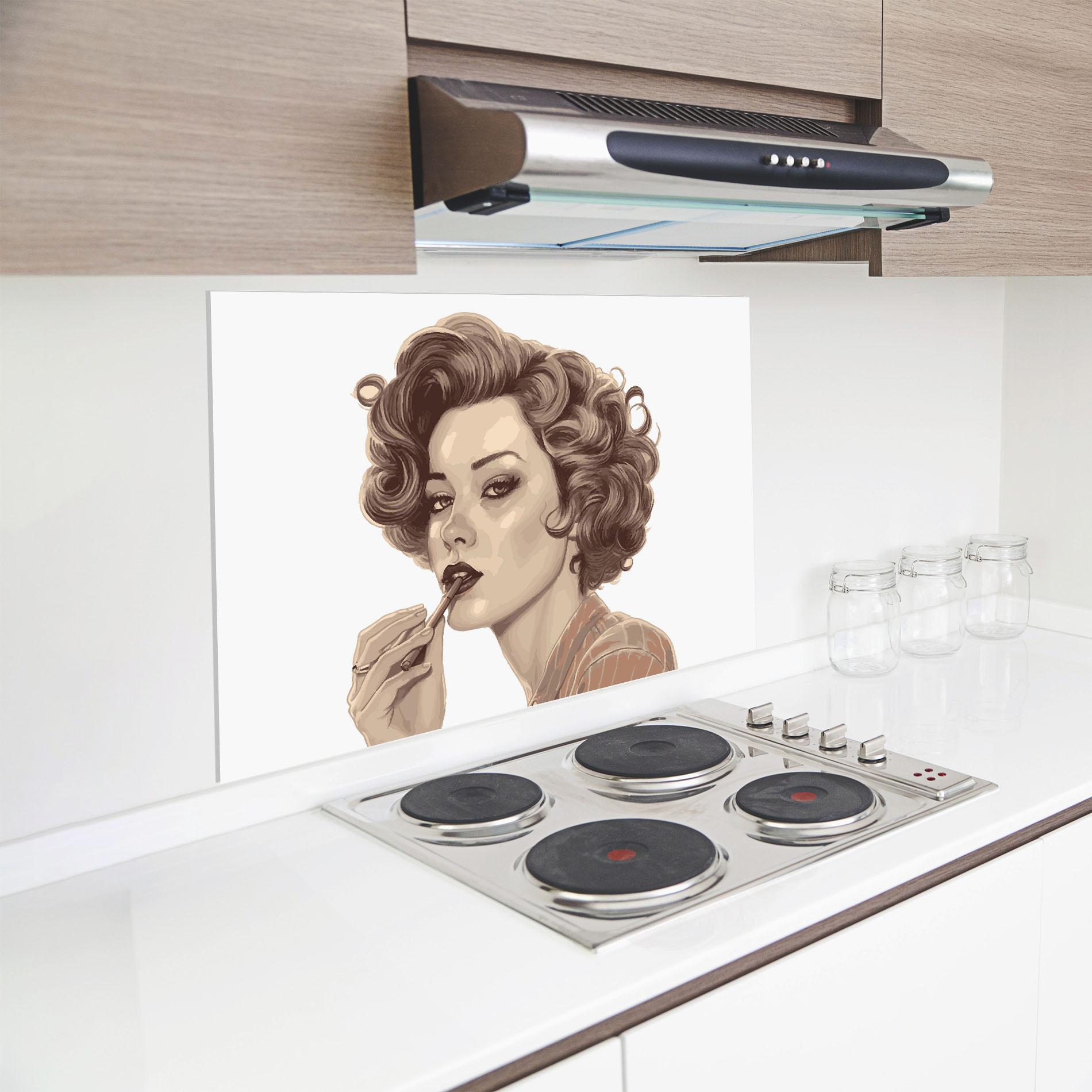 Panou Sticla Bucatarie Vintage Smoking mockup 8