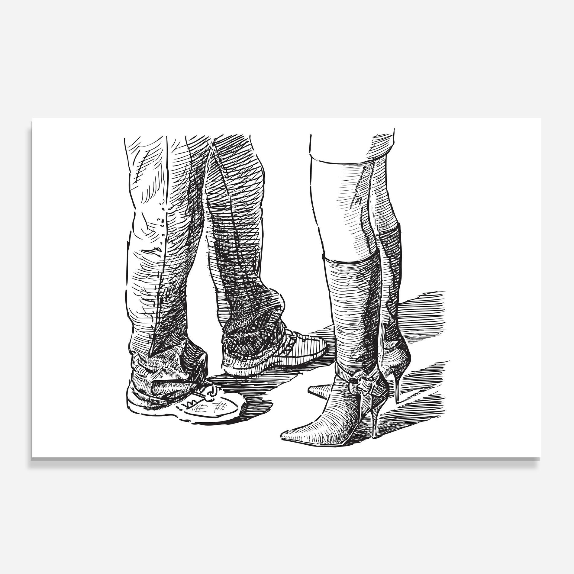 Panou Sticla Bucatarie Black Line Shoes mockup 0