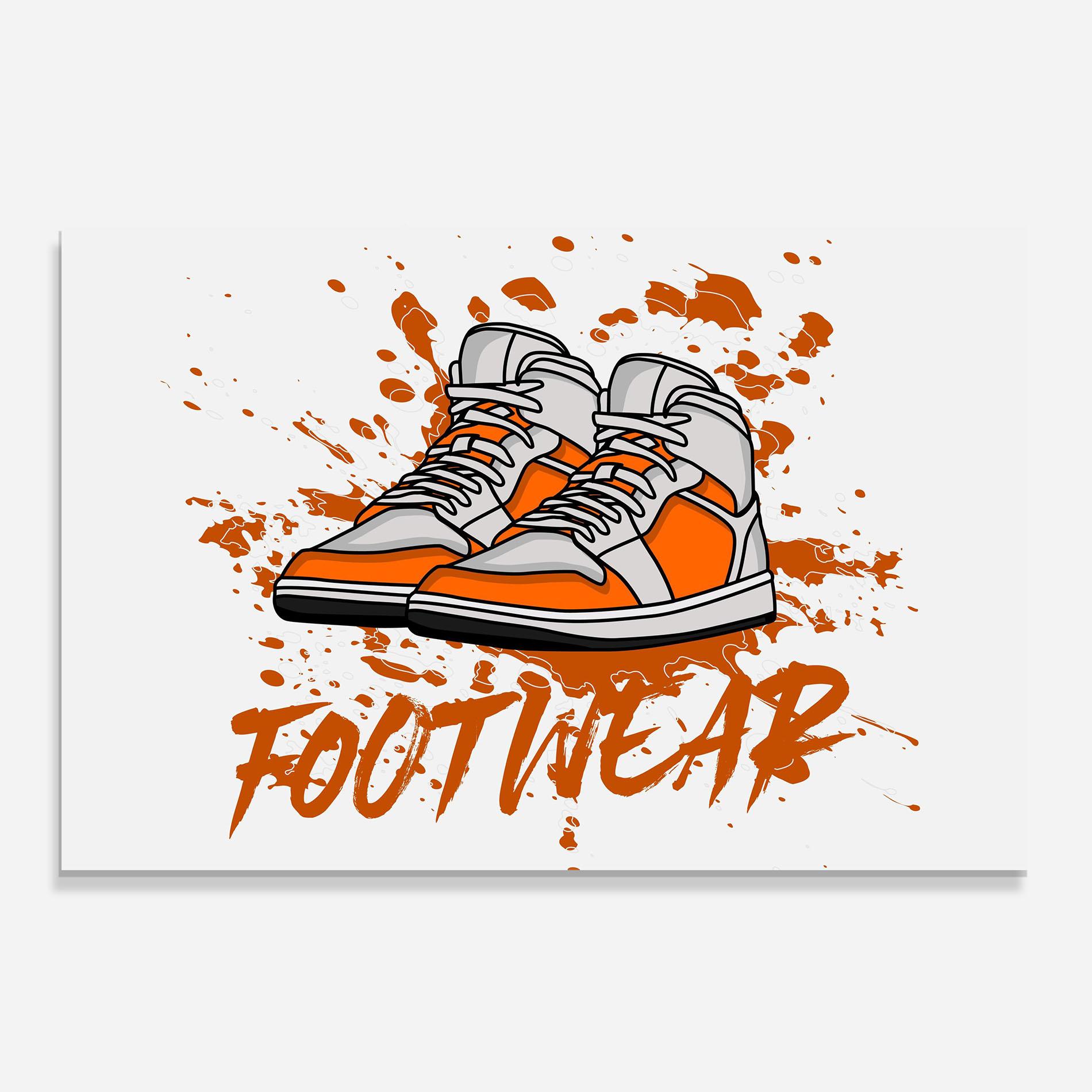 Panou Sticla Bucatarie Orange Footwear mockup 0