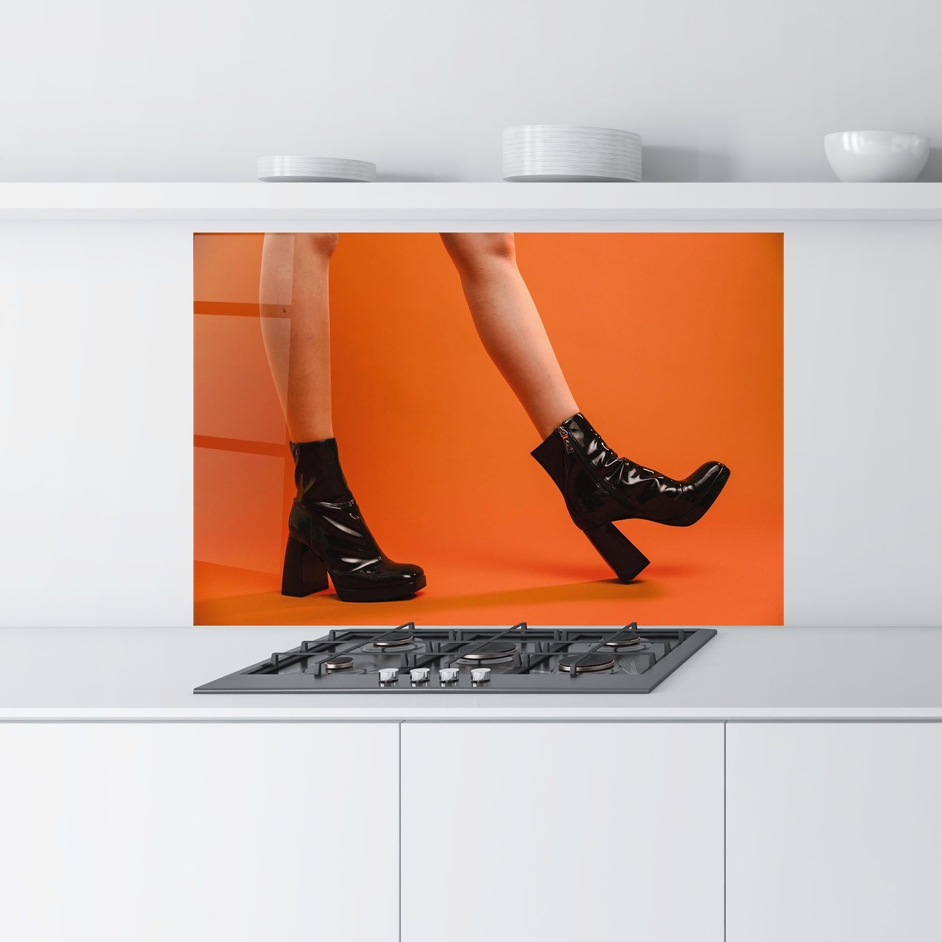 Black Boots On Orange mockup 9