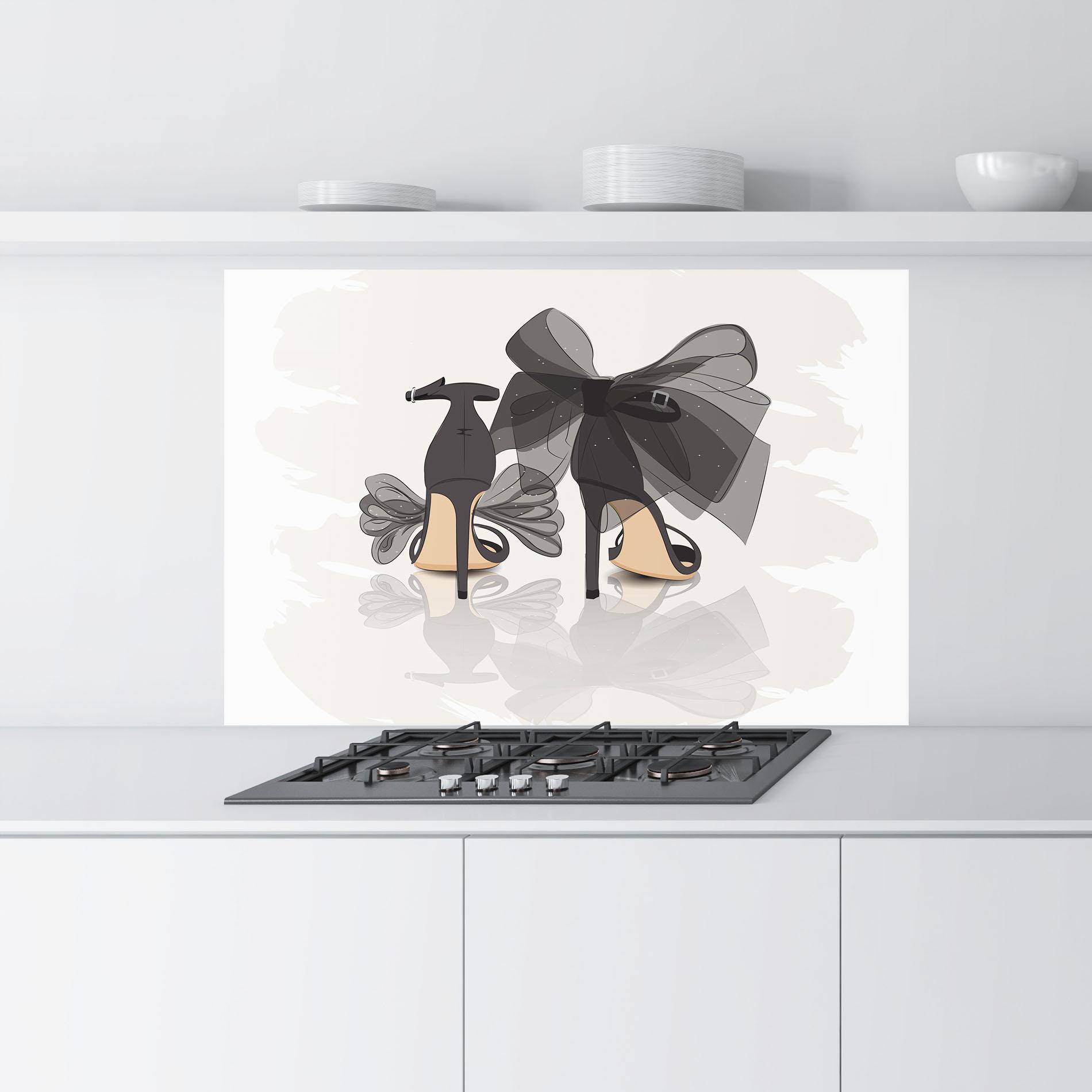 Panou Sticla Bucatarie Black Bow Heels mockup 9