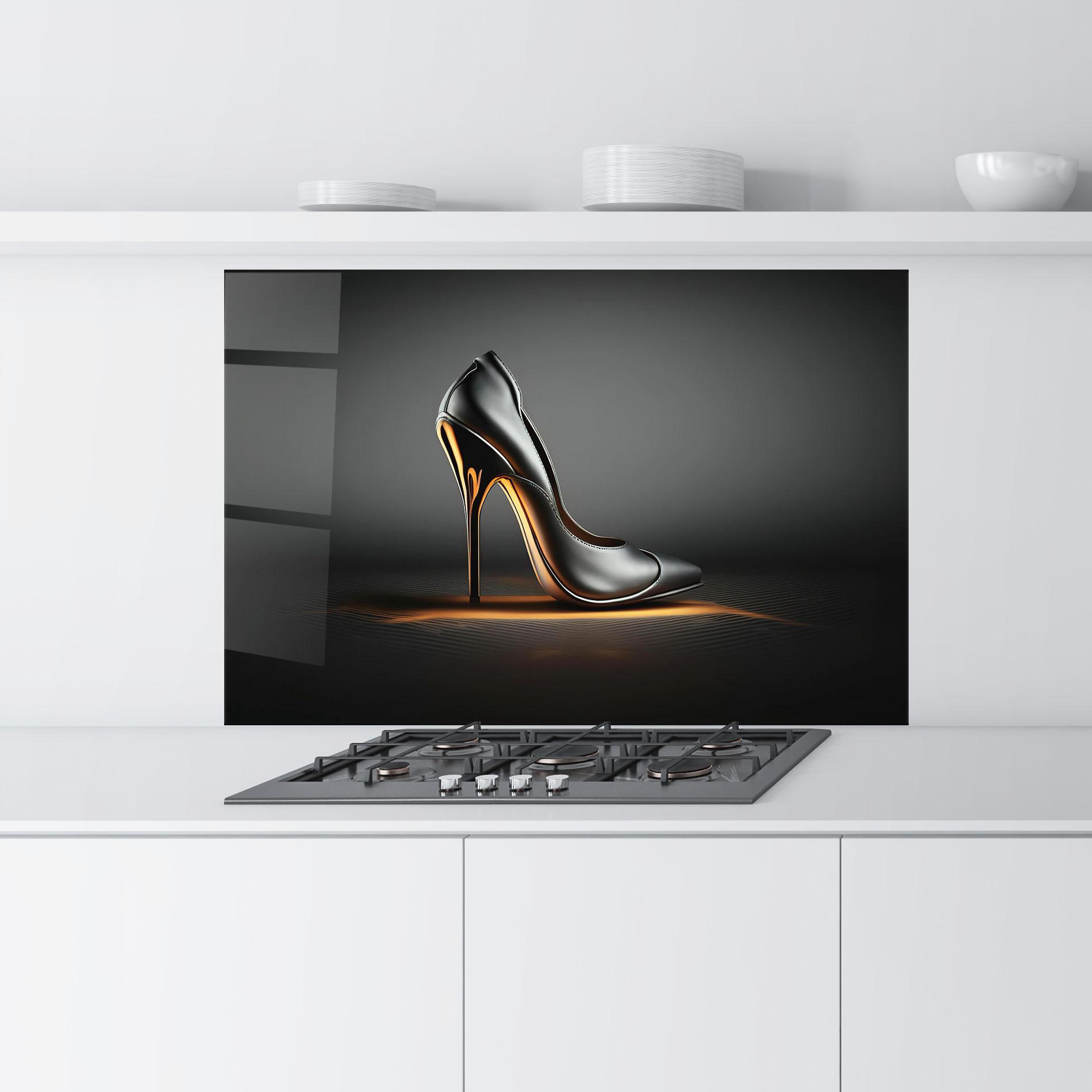 Panou Sticla Bucatarie Black Shoe Product mockup 9