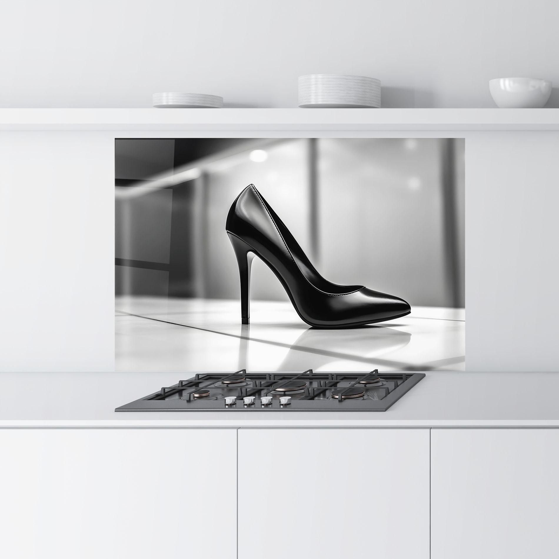 Panou Sticla Bucatarie Black Unique Design mockup 9