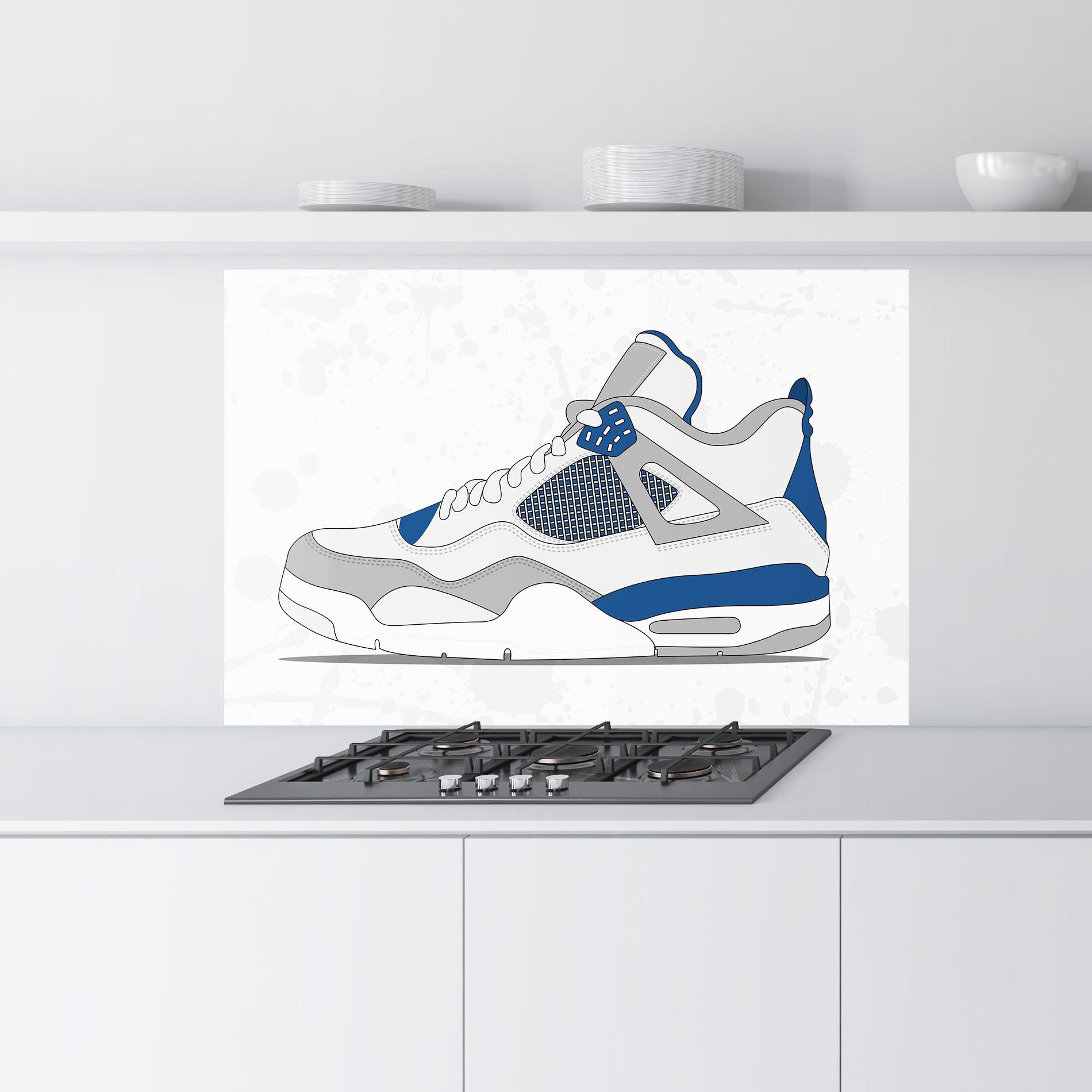 Panou Sticla Bucatarie Blue Grey Sneakers mockup 9