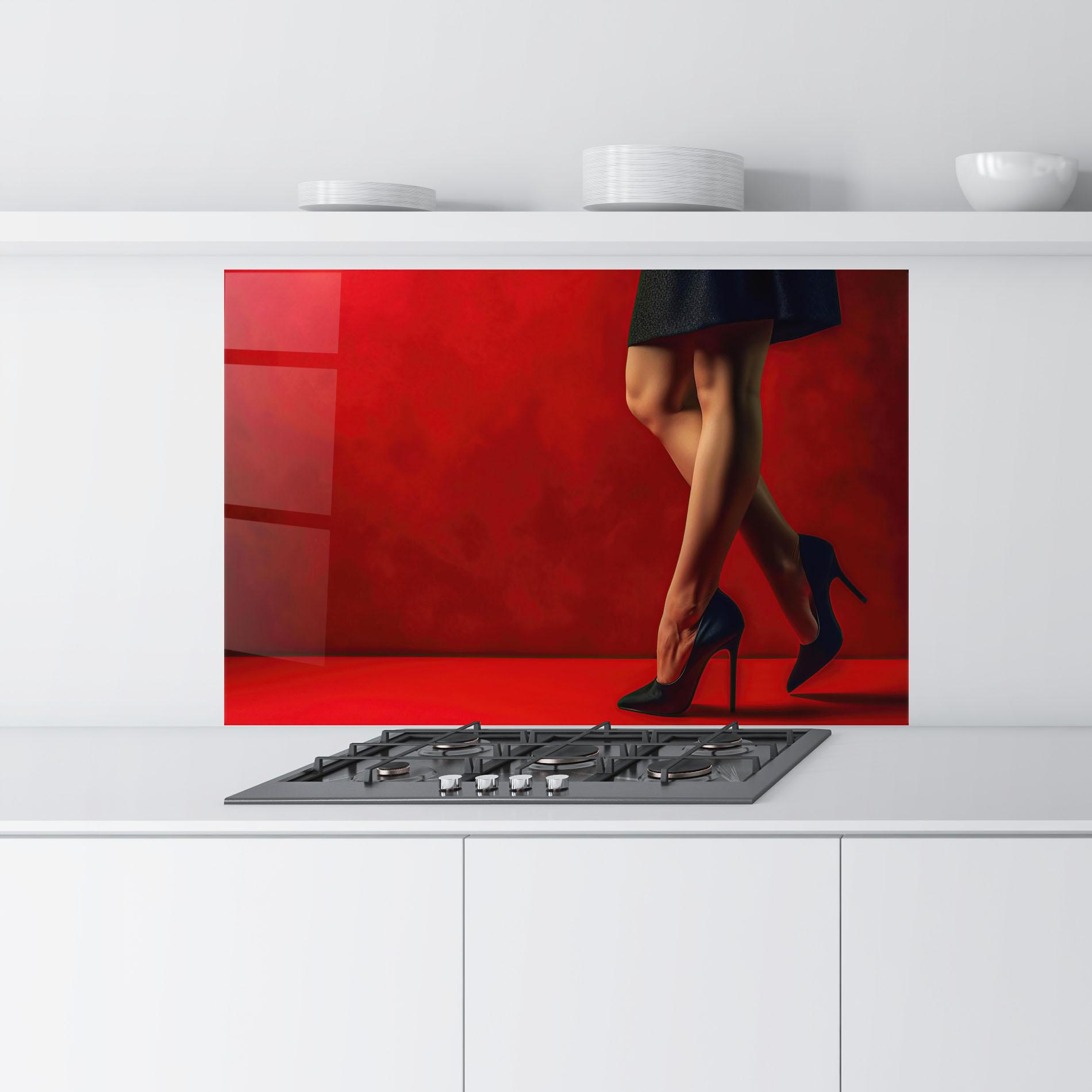 Panou Sticla Bucatarie Female Legs Heels mockup 9