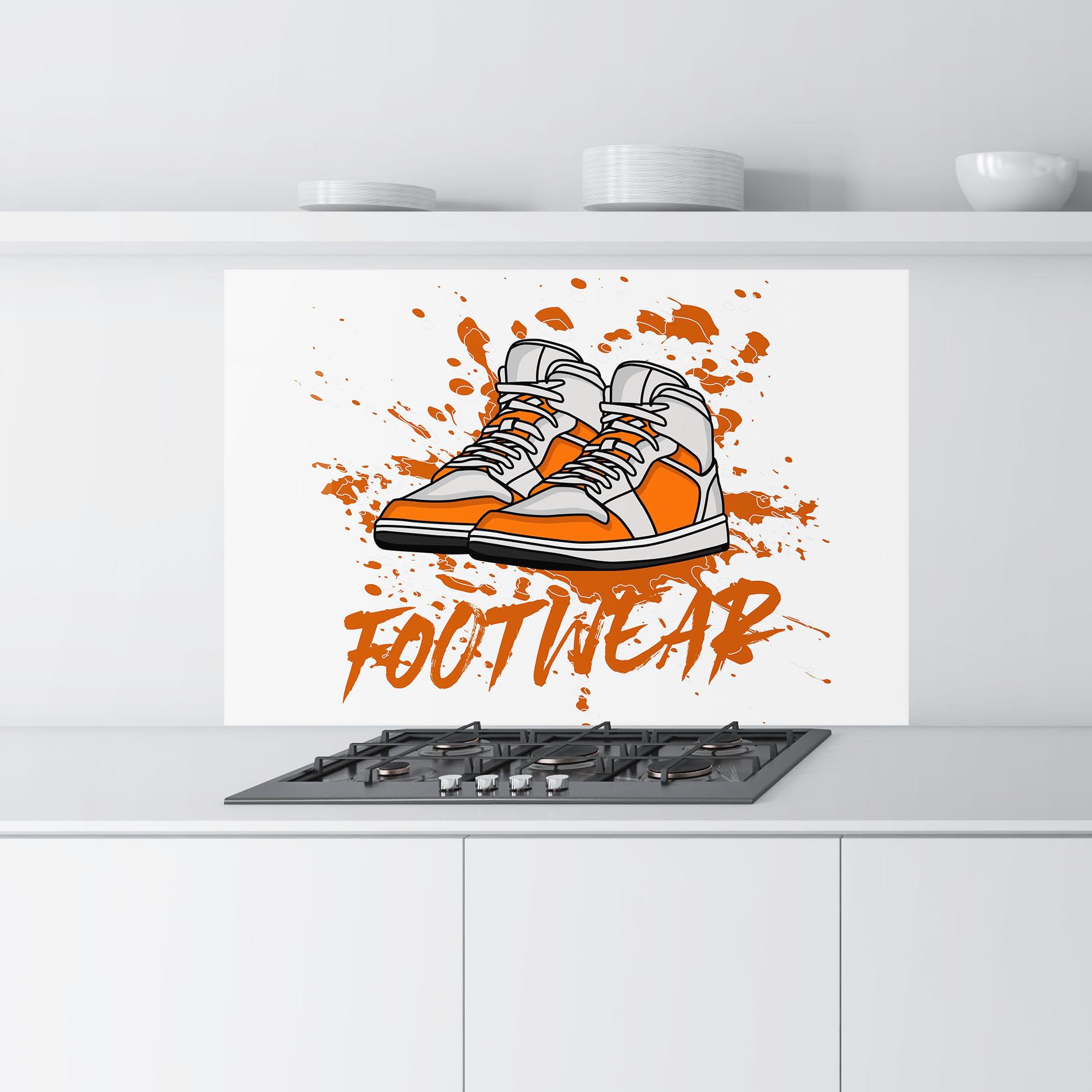Panou Sticla Bucatarie Orange Footwear mockup 9