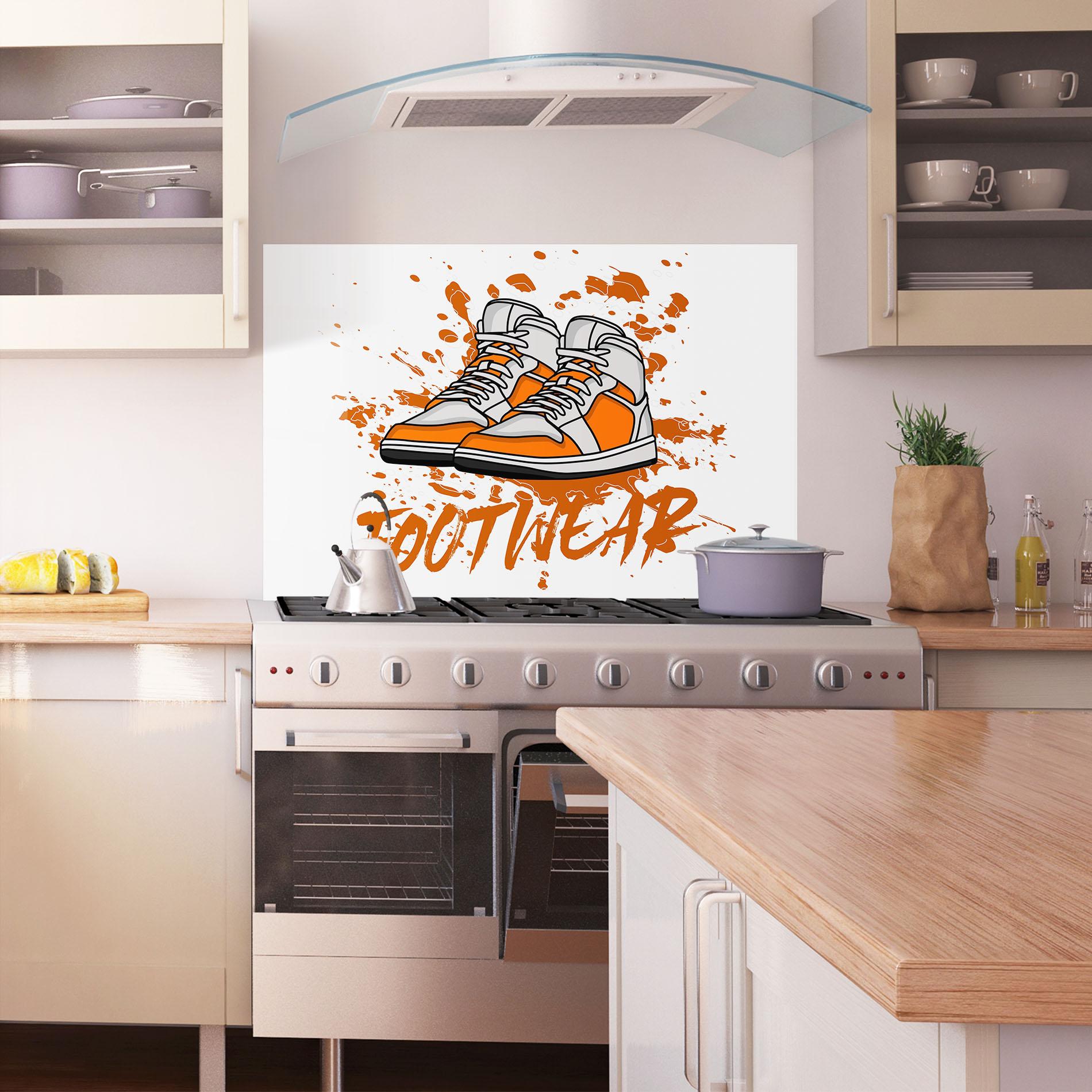 Panou Sticla Bucatarie Orange Footwear mockup 1