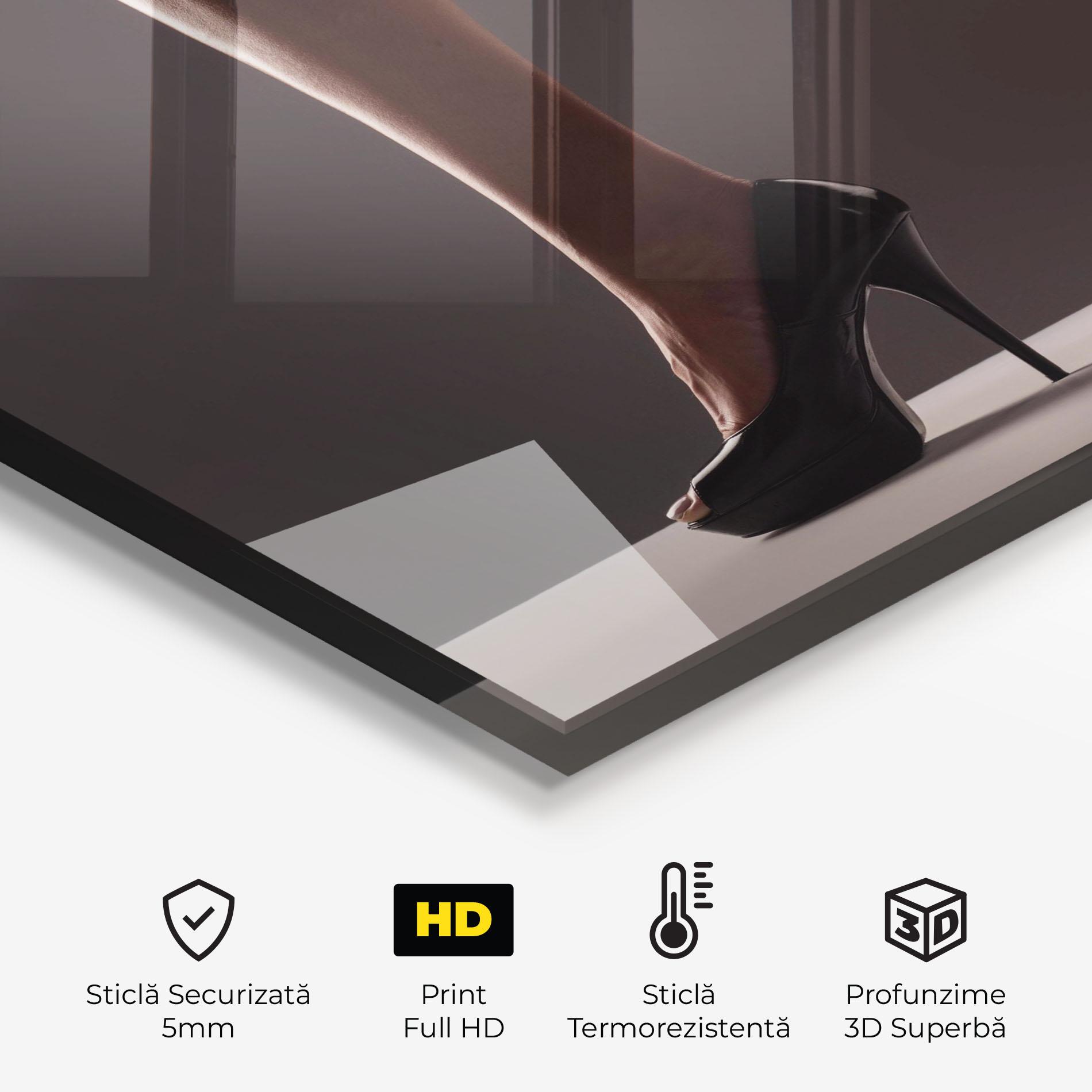 Panou Sticla Bucatarie Black High Heels mockup 2