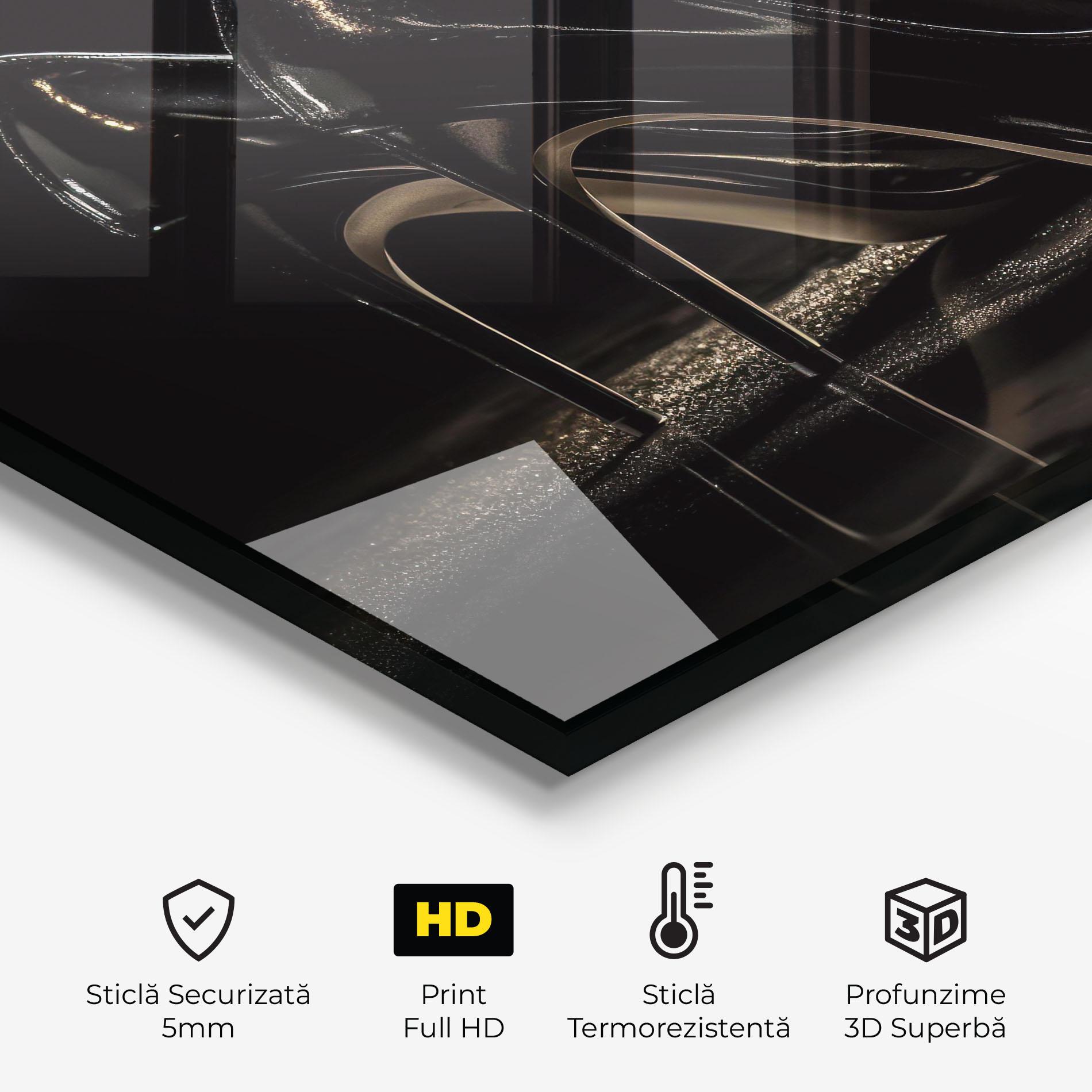 Panou Sticla Bucatarie Black Leather Shoes mockup 2