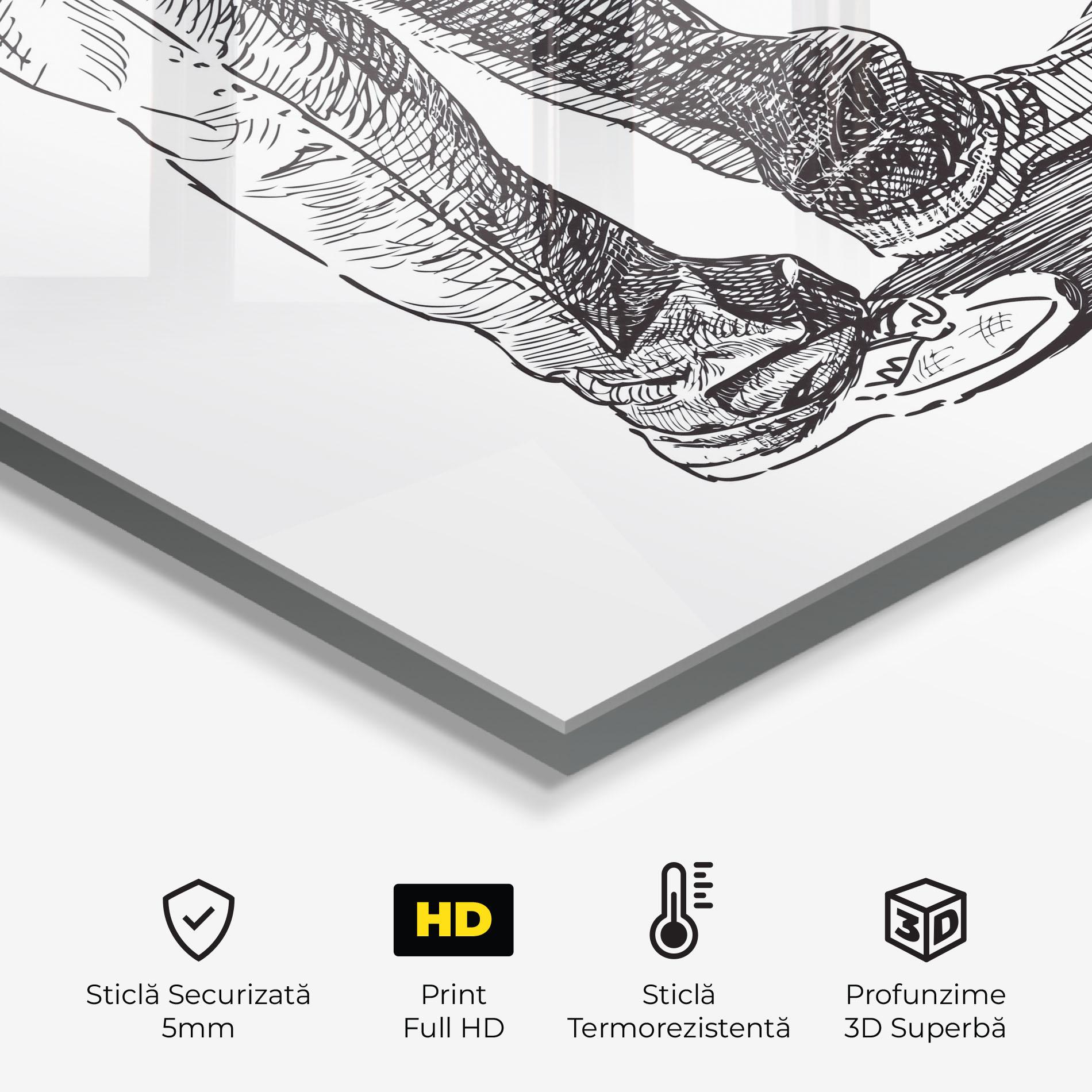 Panou Sticla Bucatarie Black Line Shoes mockup 2