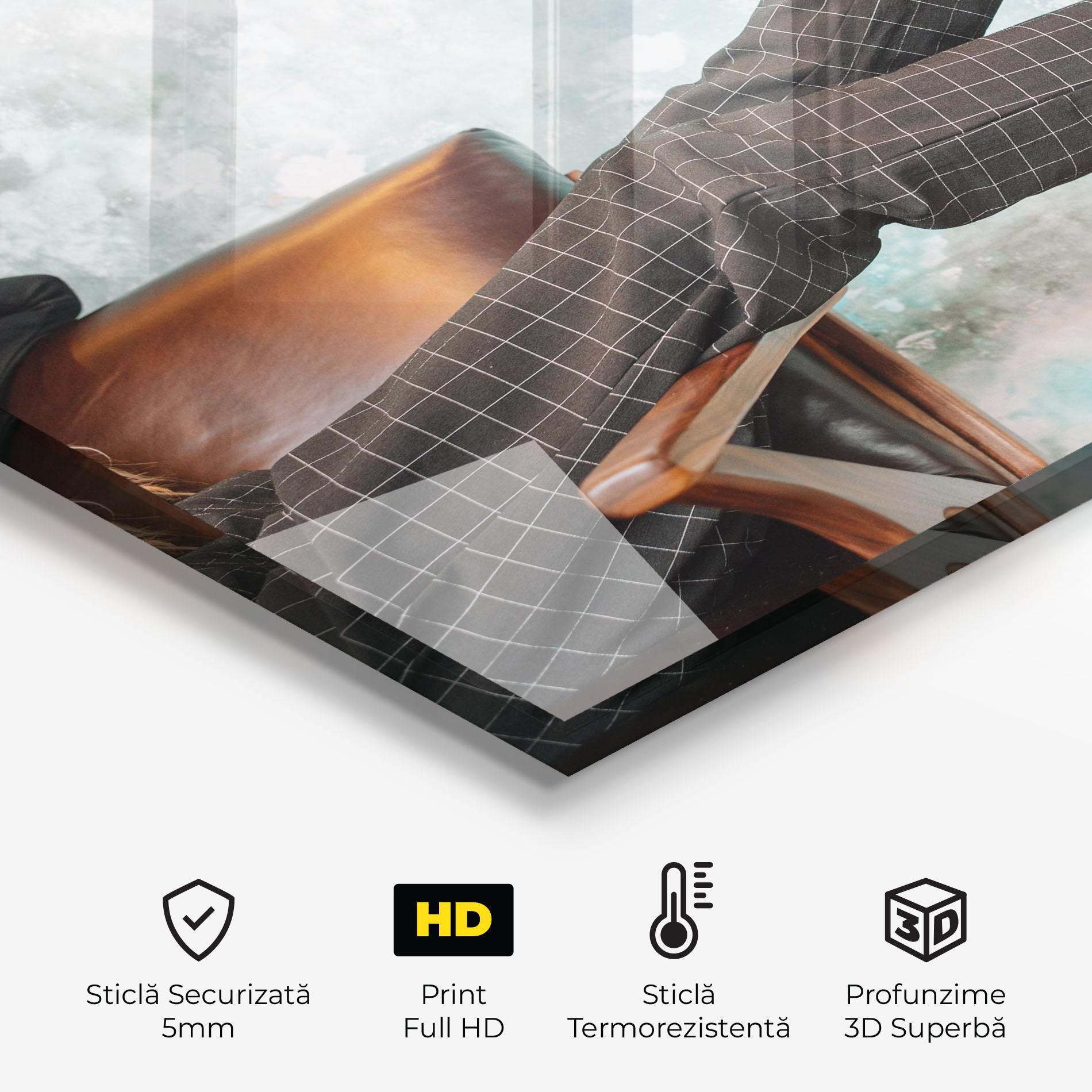 Panou Sticla Bucatarie Black Shoes On Chair mockup 2