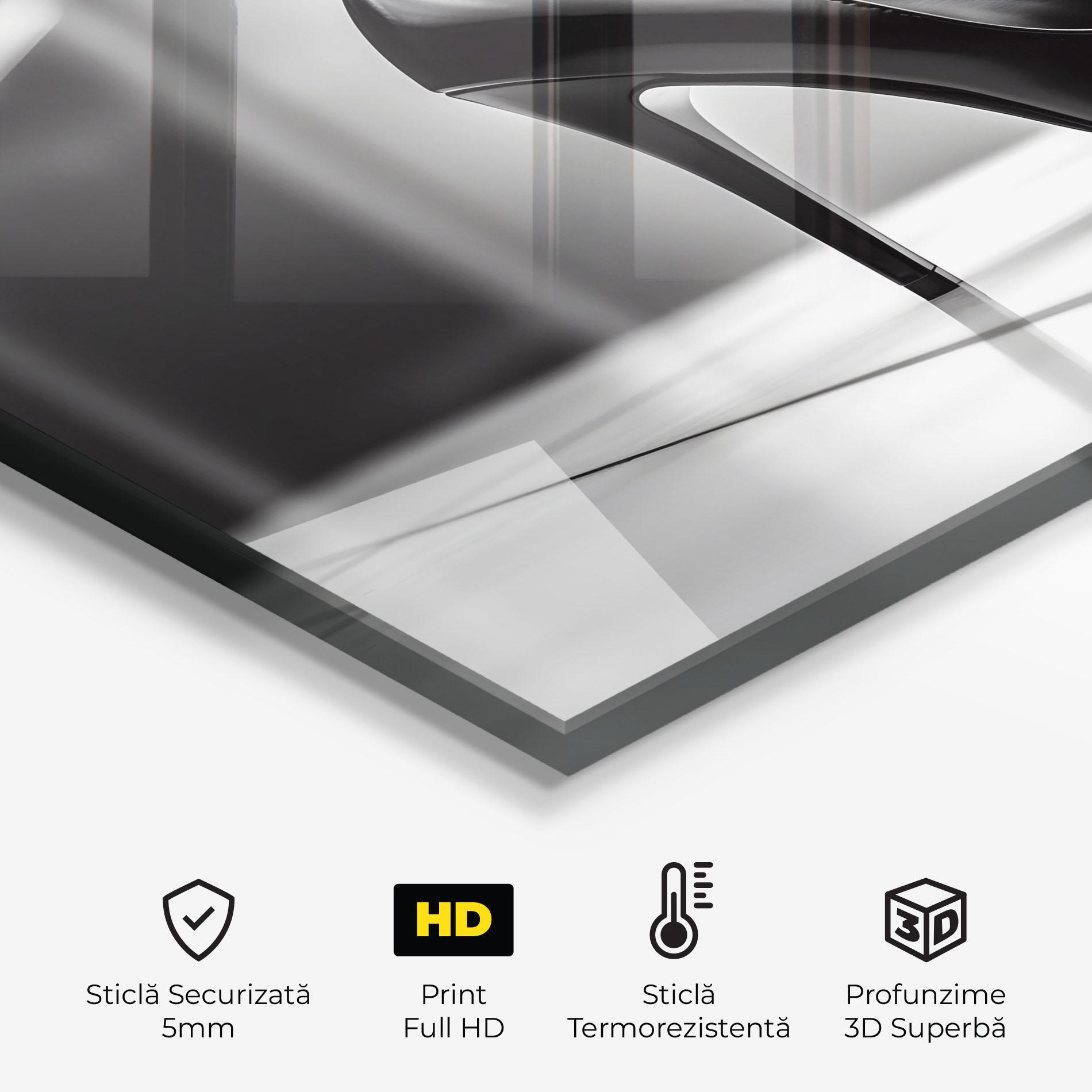 Panou Sticla Bucatarie Black Unique Design mockup 2