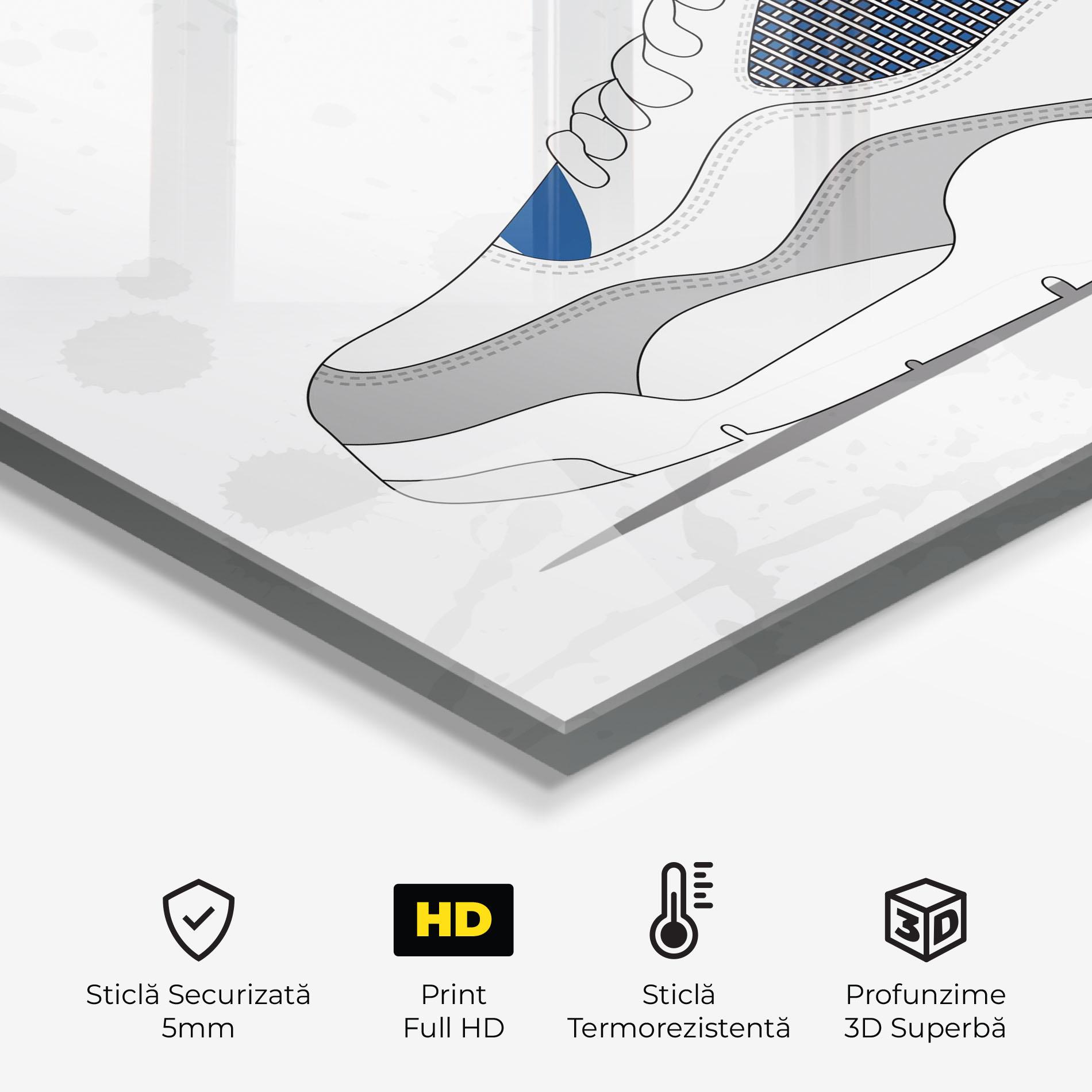 Panou Sticla Bucatarie Blue Grey Sneakers mockup 2