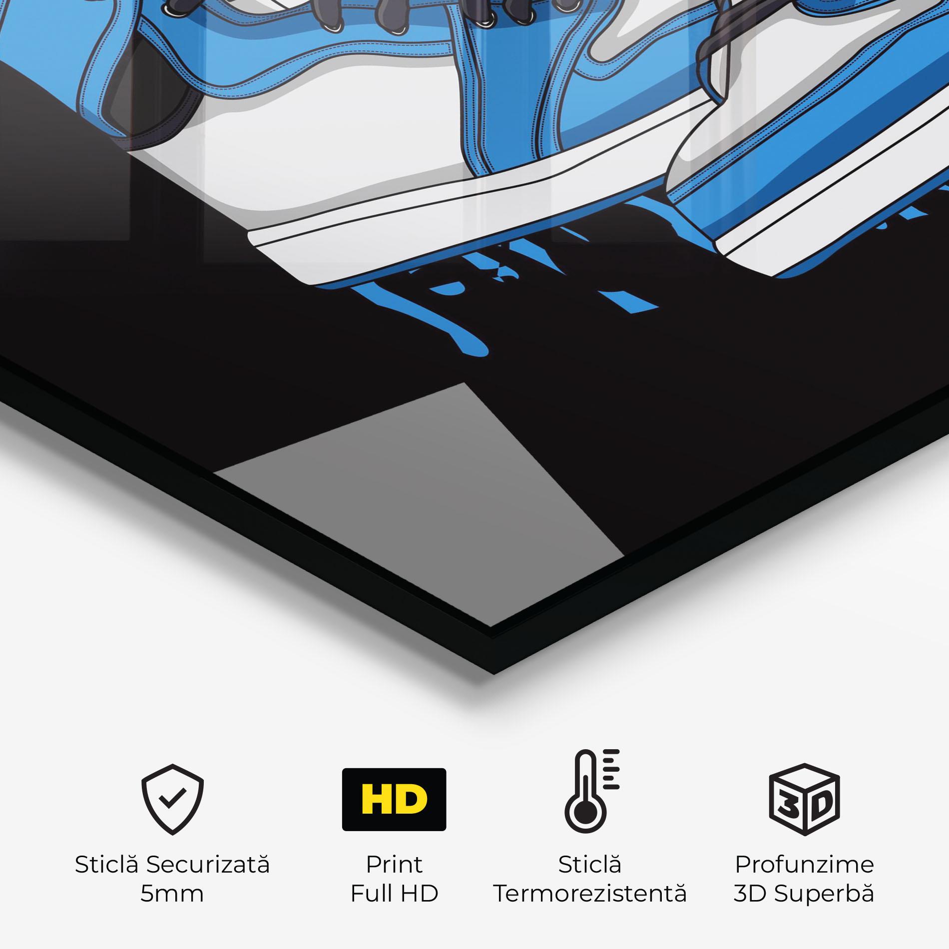 Panou Sticla Bucatarie Blue White Shoes mockup 2