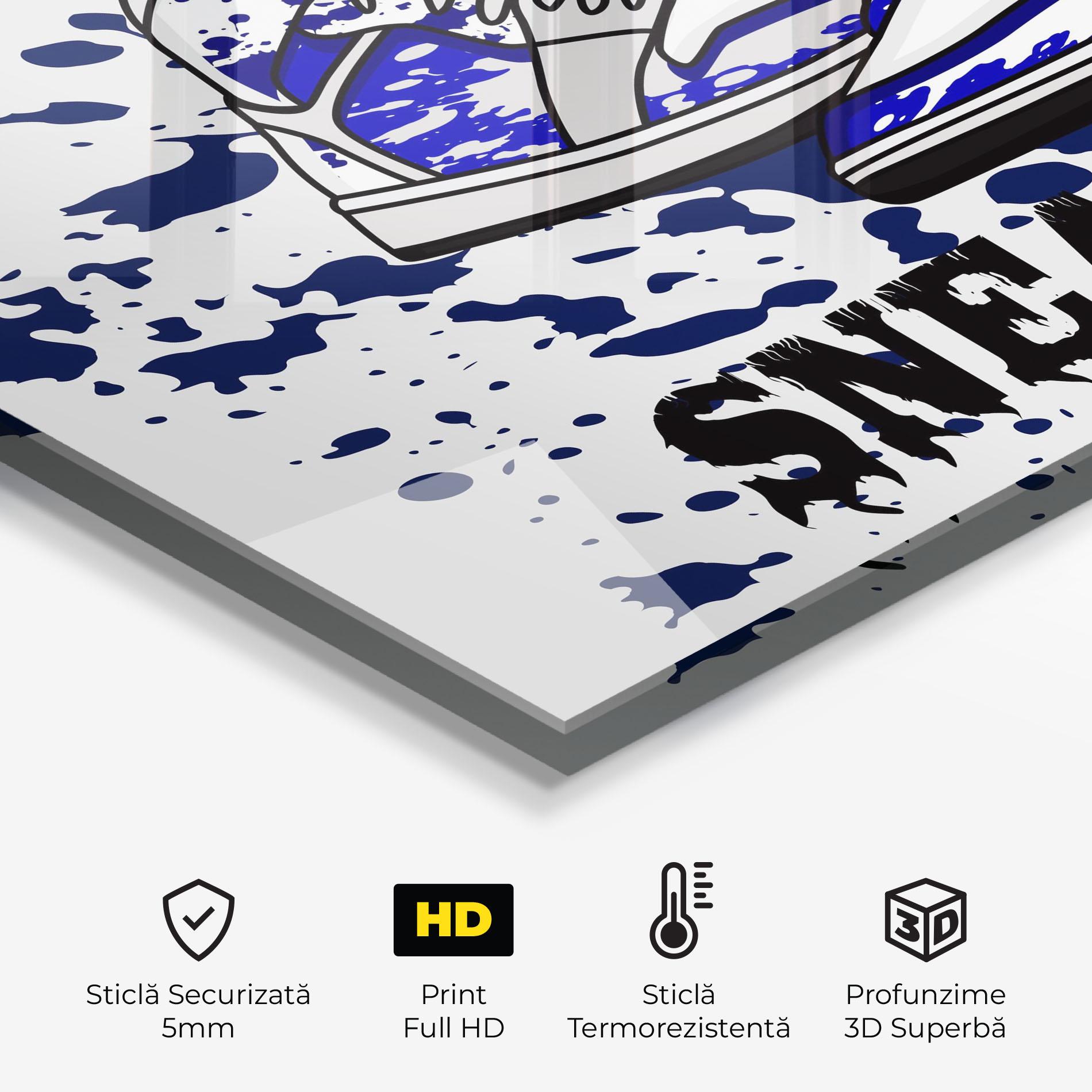 Panou Sticla Bucatarie Dark Blue Sneakers mockup 2