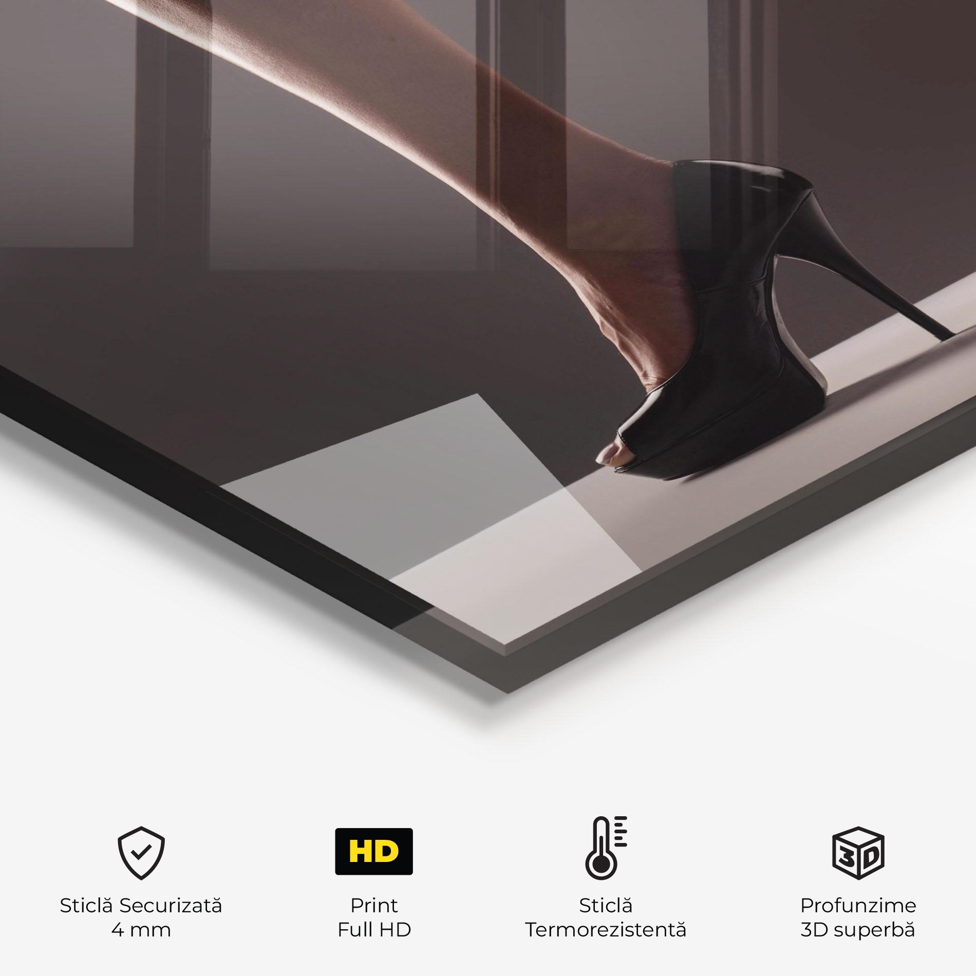 Panou Sticla Bucatarie Black High Heels mockup 2