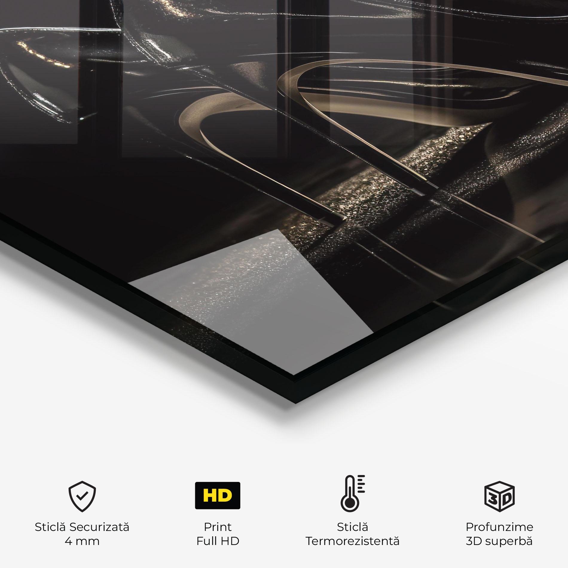 Panou Sticla Bucatarie Black Leather Shoes mockup 2