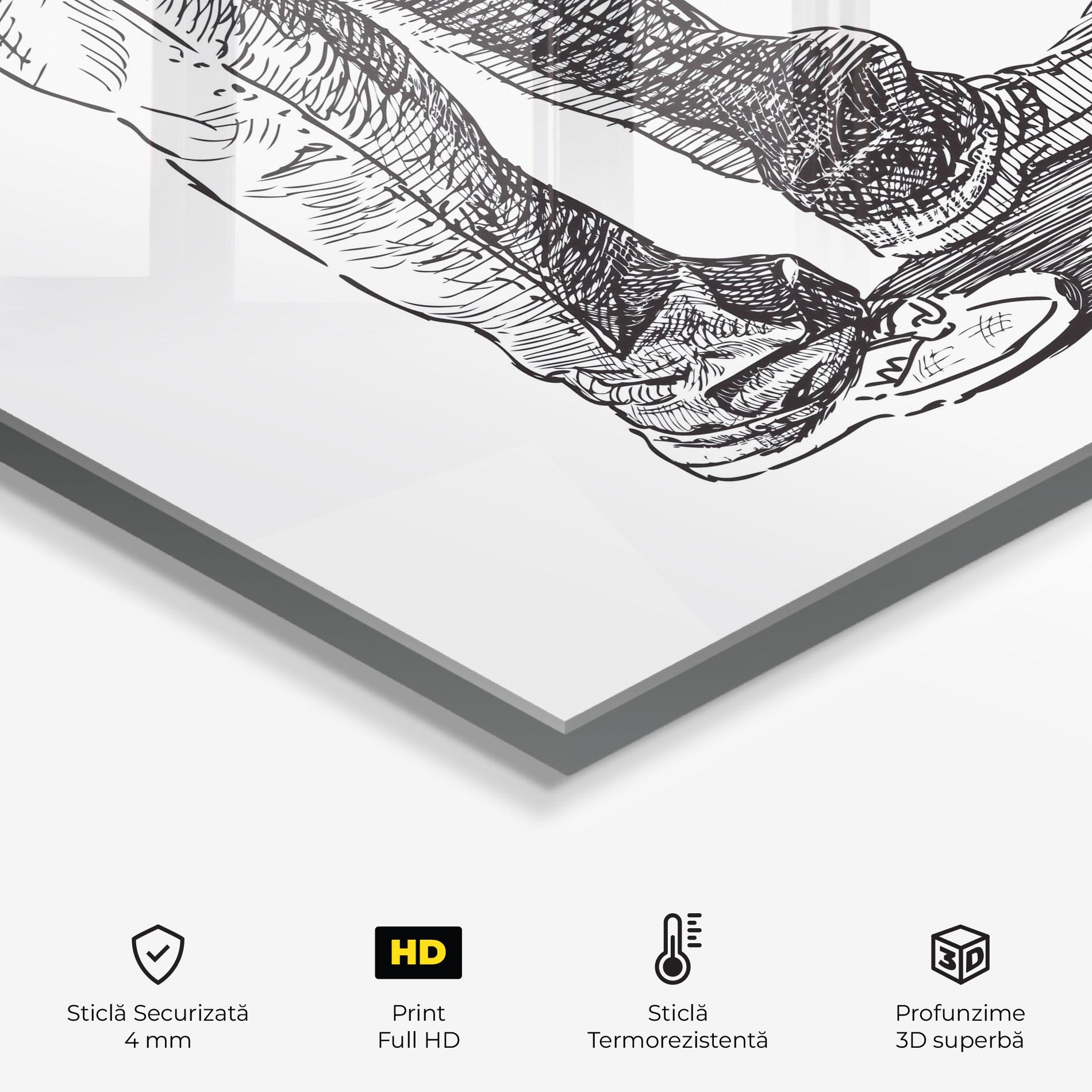 Panou Sticla Bucatarie Black Line Shoes mockup 2