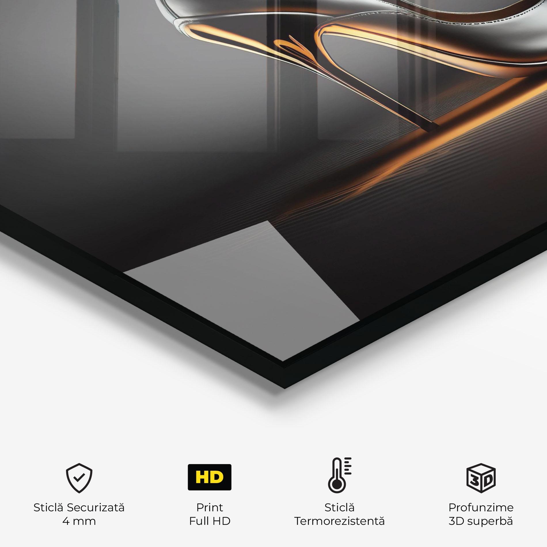 Panou Sticla Bucatarie Black Shoe Product mockup 2
