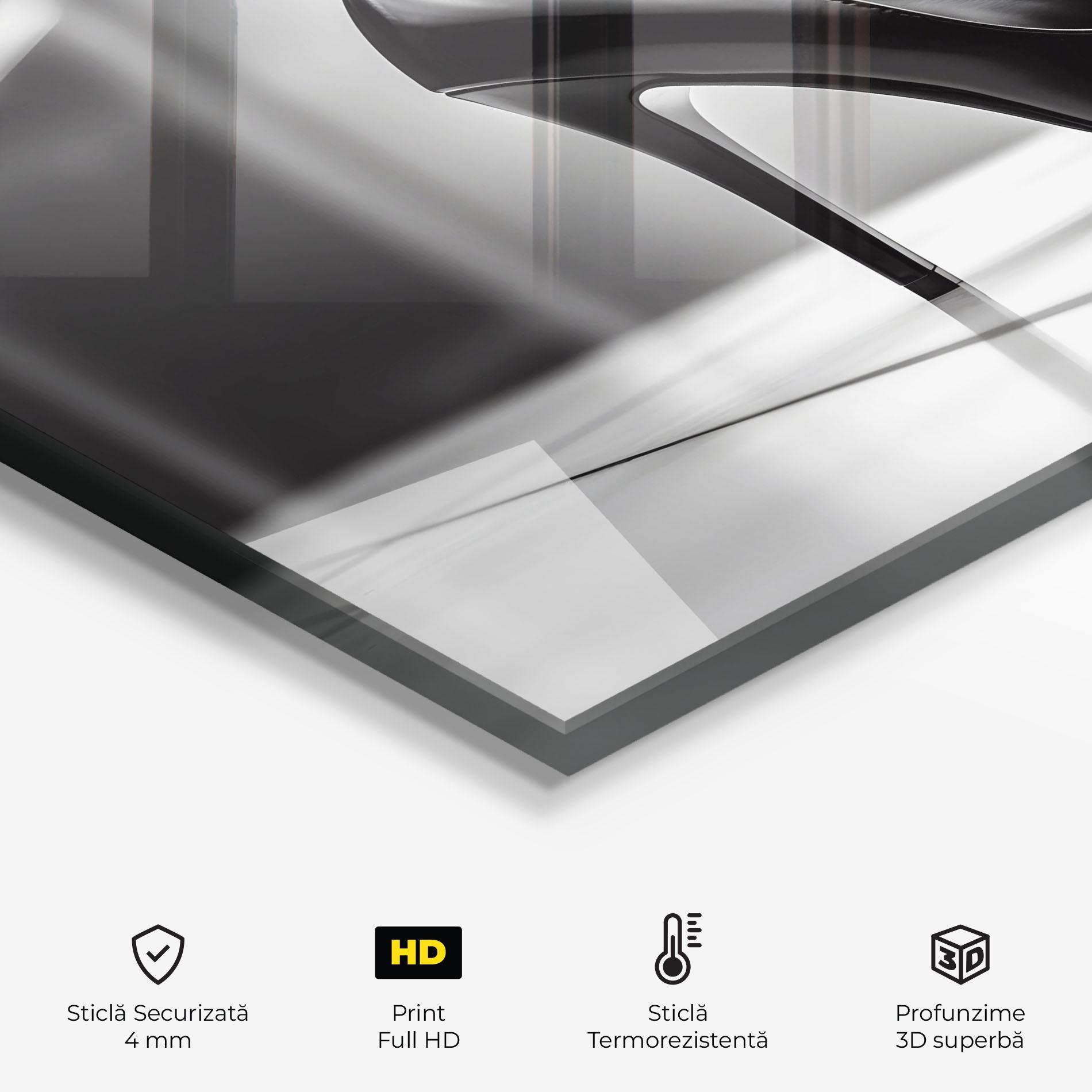 Panou Sticla Bucatarie Black Unique Design mockup 2