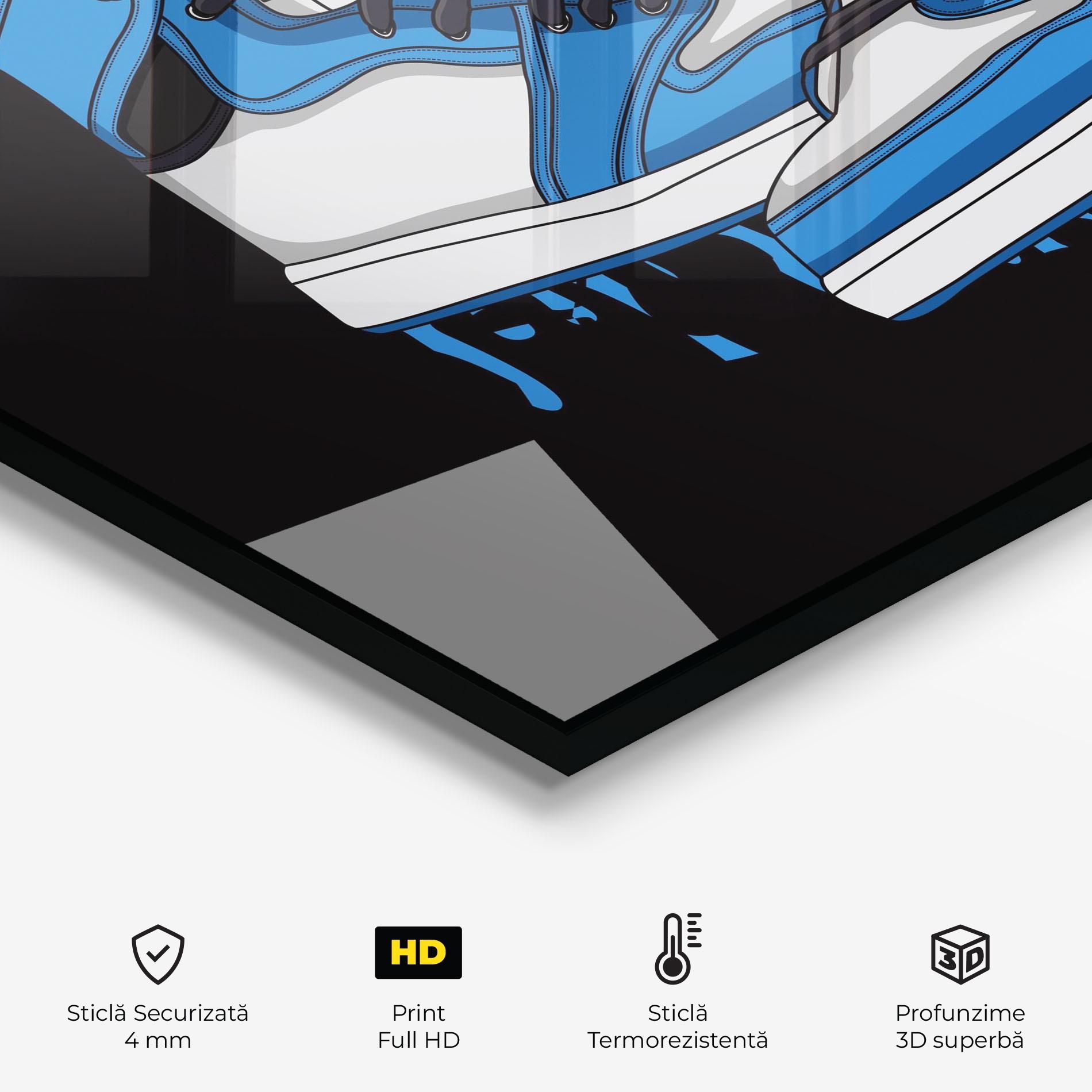 Panou Sticla Bucatarie Blue White Shoes mockup 2