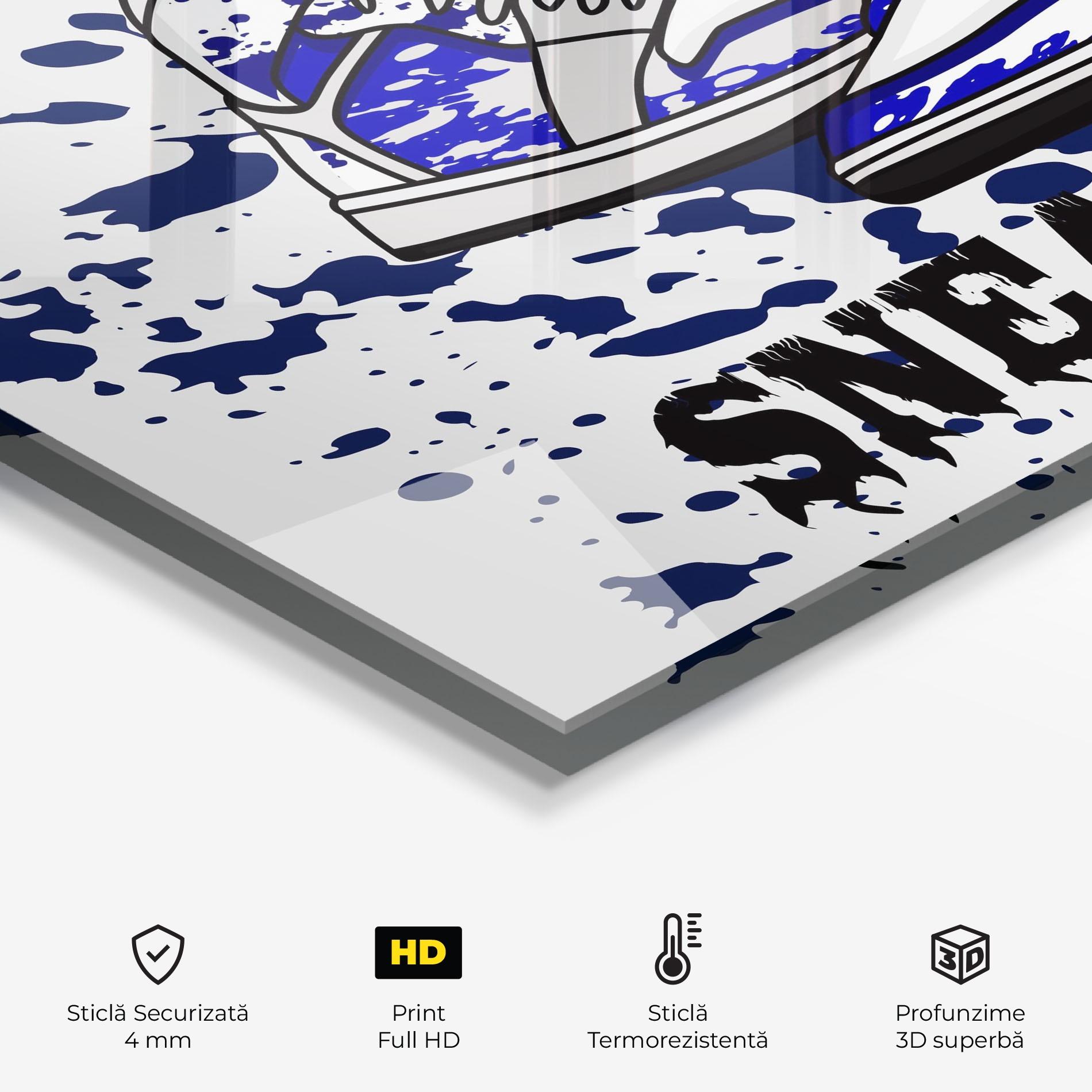 Panou Sticla Bucatarie Dark Blue Sneakers mockup 2