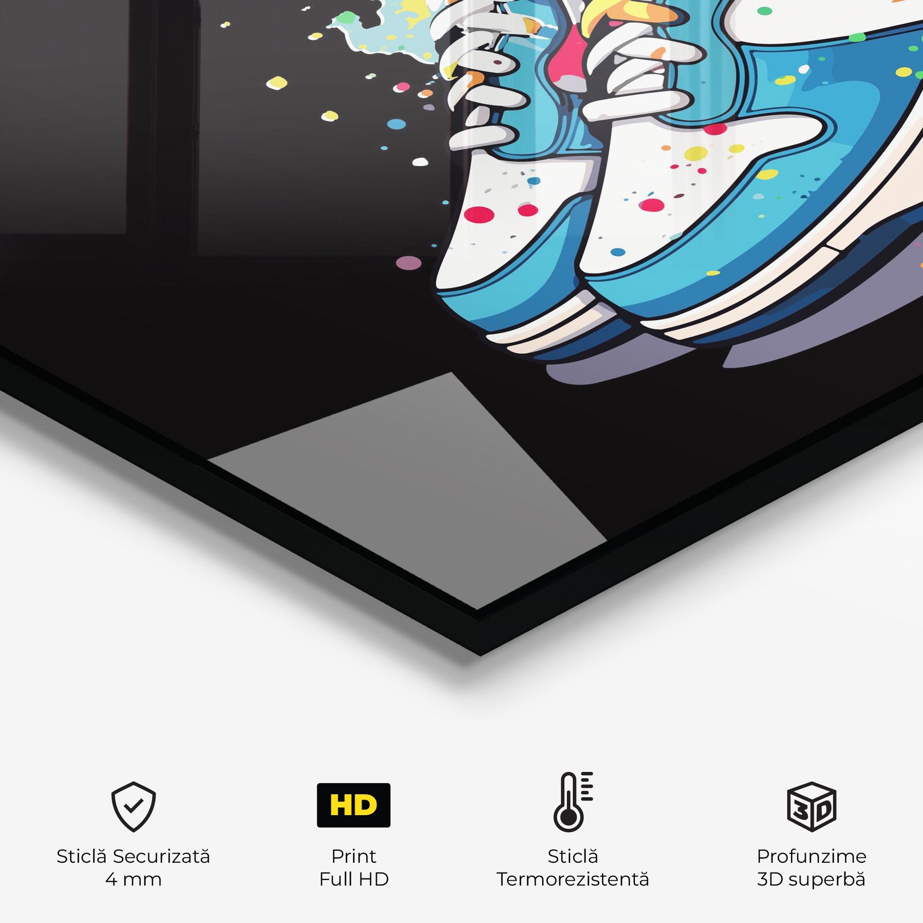 Panou Sticla Bucatarie Shoes Splash Color mockup 2