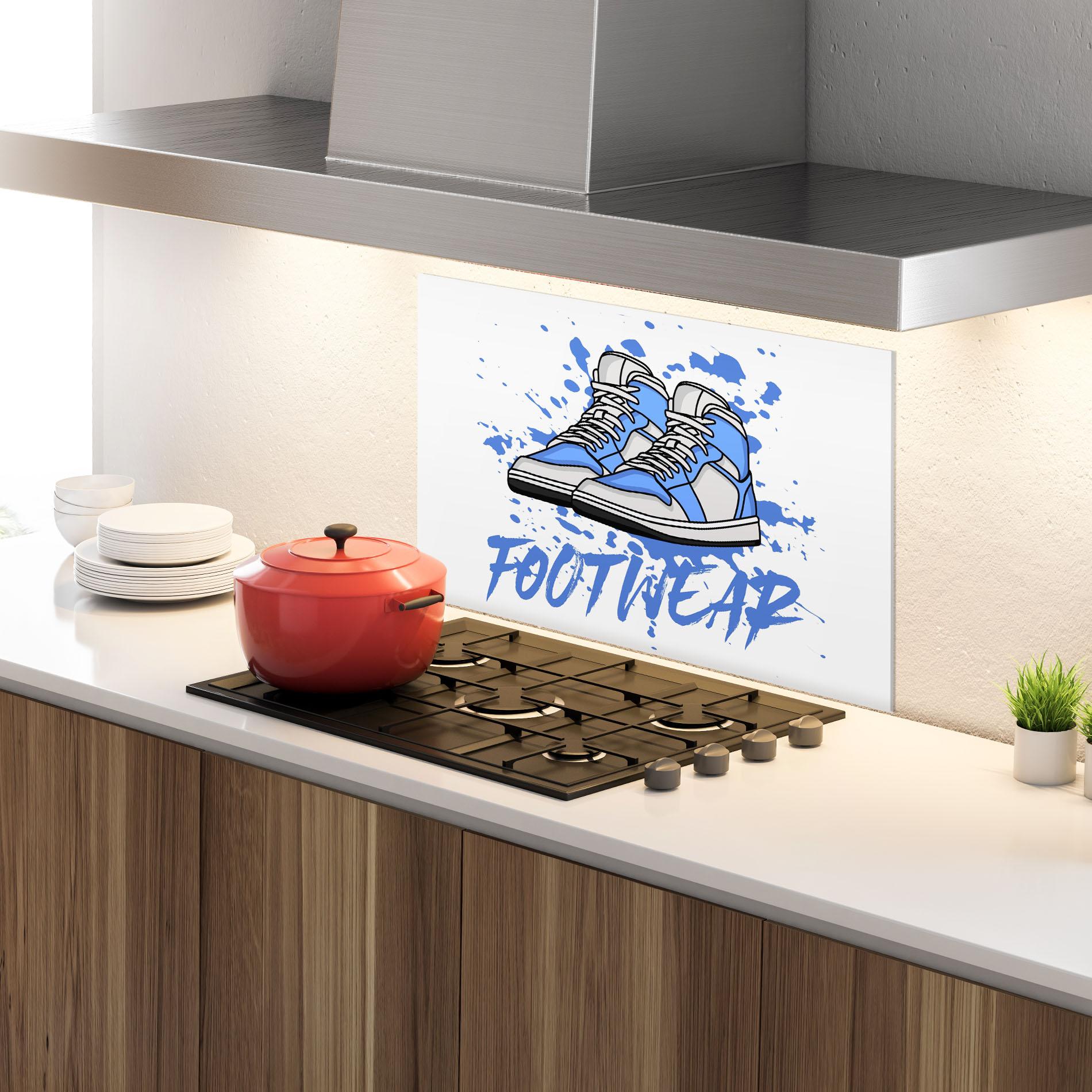 Panou Sticla Bucatarie Blue Footwear mockup 4